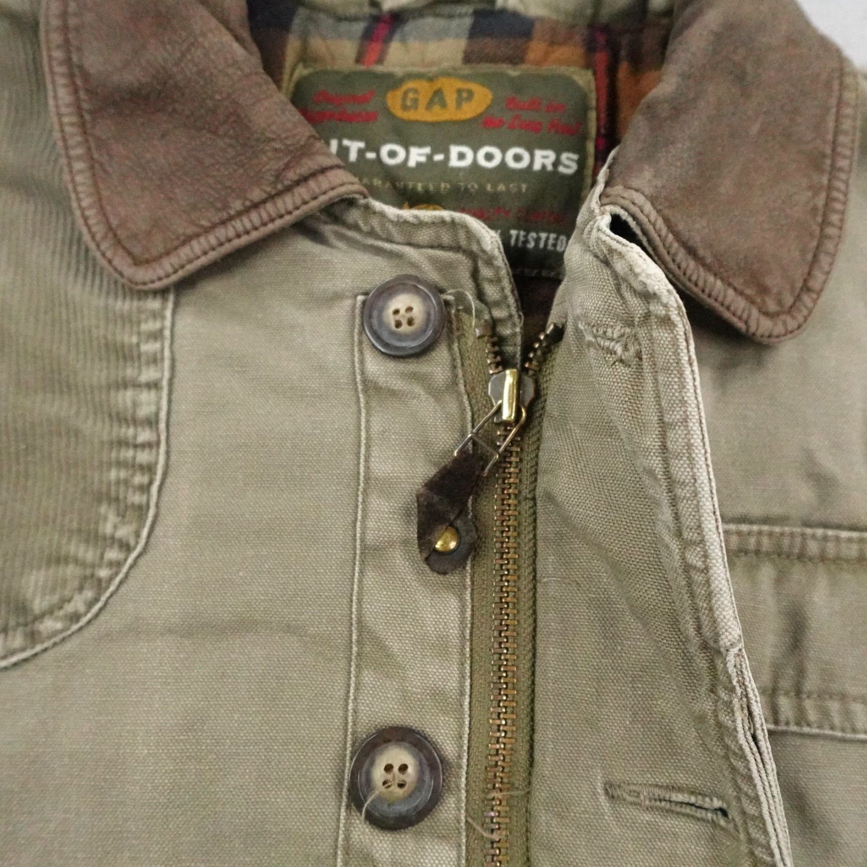 Gap VINTAGE Gap Out-of-Doors Jacket Mens XS Beige Quilted Lined Coat, Regular, Zip, Cotton Canvas, Hunting, Workwear, Casual, Travel, 90s? Size US XS / EU 42 / 0 - 5 Thumbnail
