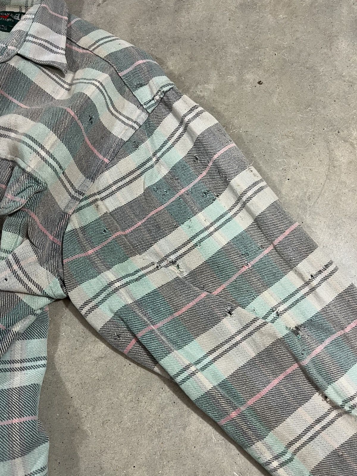 Vintage Vintage Woven Cotton Flannel Shirt Distressed Faded Gray Size US M / EU 48-50 / 2 - 3 Thumbnail