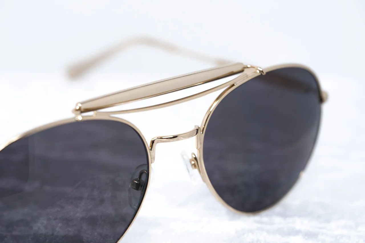 Yohji Yamamoto Yohji Yamamoto Sunglasses Round Gold and Grey Size ONE SIZE - 9 Thumbnail