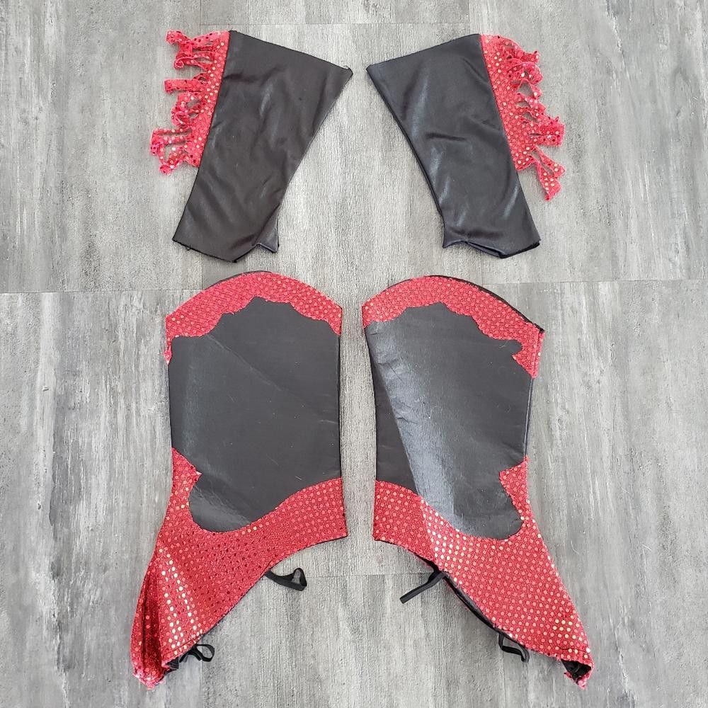 Designer Black Red Cowgirl Adult Costume Size ONE SIZE - 5 Thumbnail