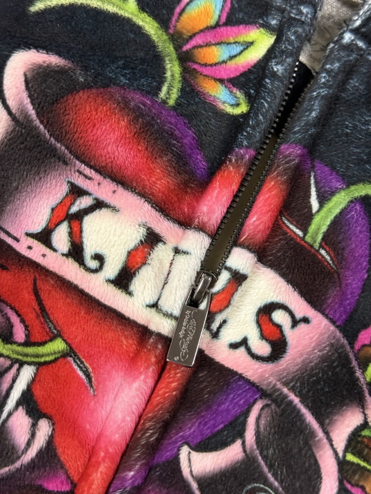 Ed Hardy Ed Hardy zip hoodie black red vintage Y2K faux fur Size L / US 10 / IT 46 - 5 Thumbnail