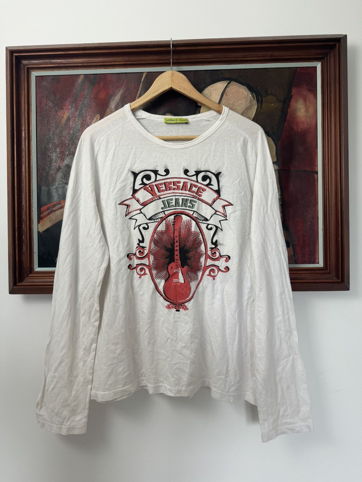 Versace Versace Jeans Guitar Rock Print Avant Garde Longsleeve Y2k Size US L / EU 52-54 / 3 - 1 Thumbnail