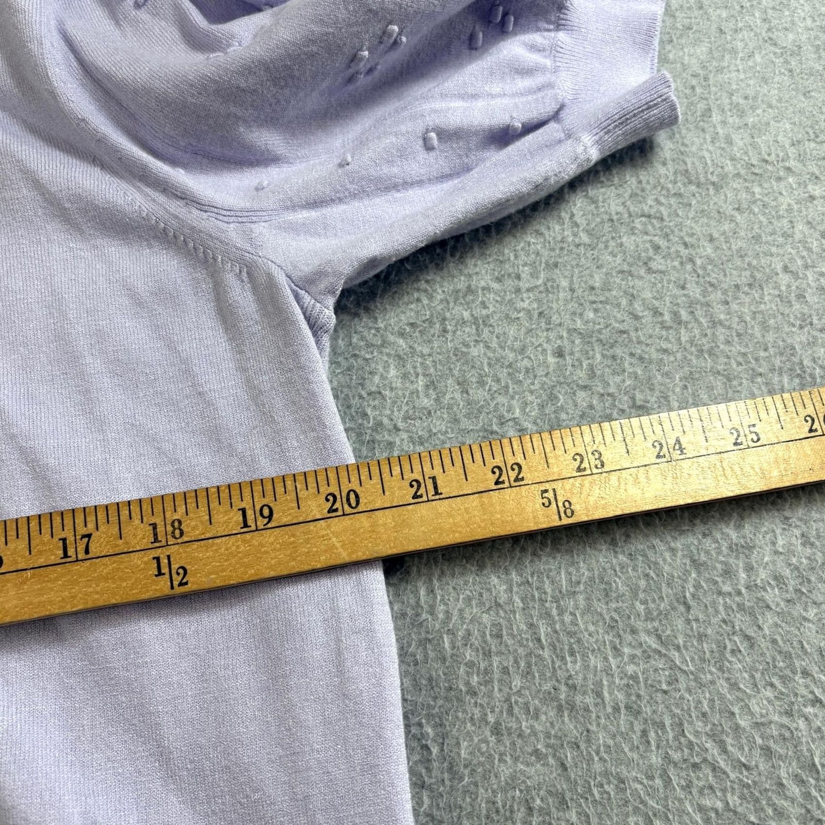Loft LOFT Sweater Womens XL Lavender Short Sleeve Knit Polo Textured Preppy Classic Size XL / US 12-14 / IT 48-50 - 5 Thumbnail