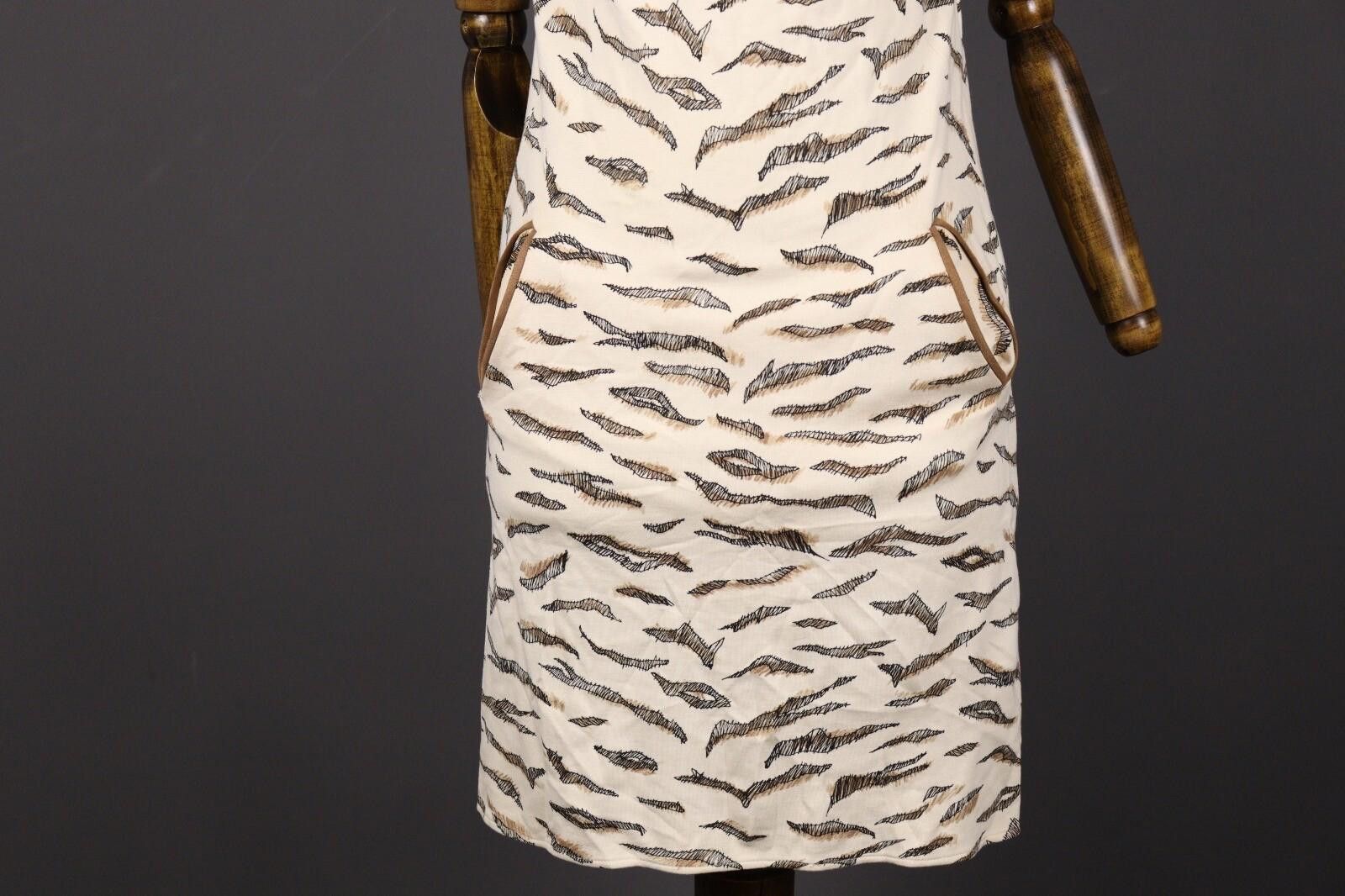 Designer Marc Cain Beige Animal 2 Pockets Knee Lenght Dress Size 2 Size M / US 6-8 / IT 42-44 - 3 Thumbnail