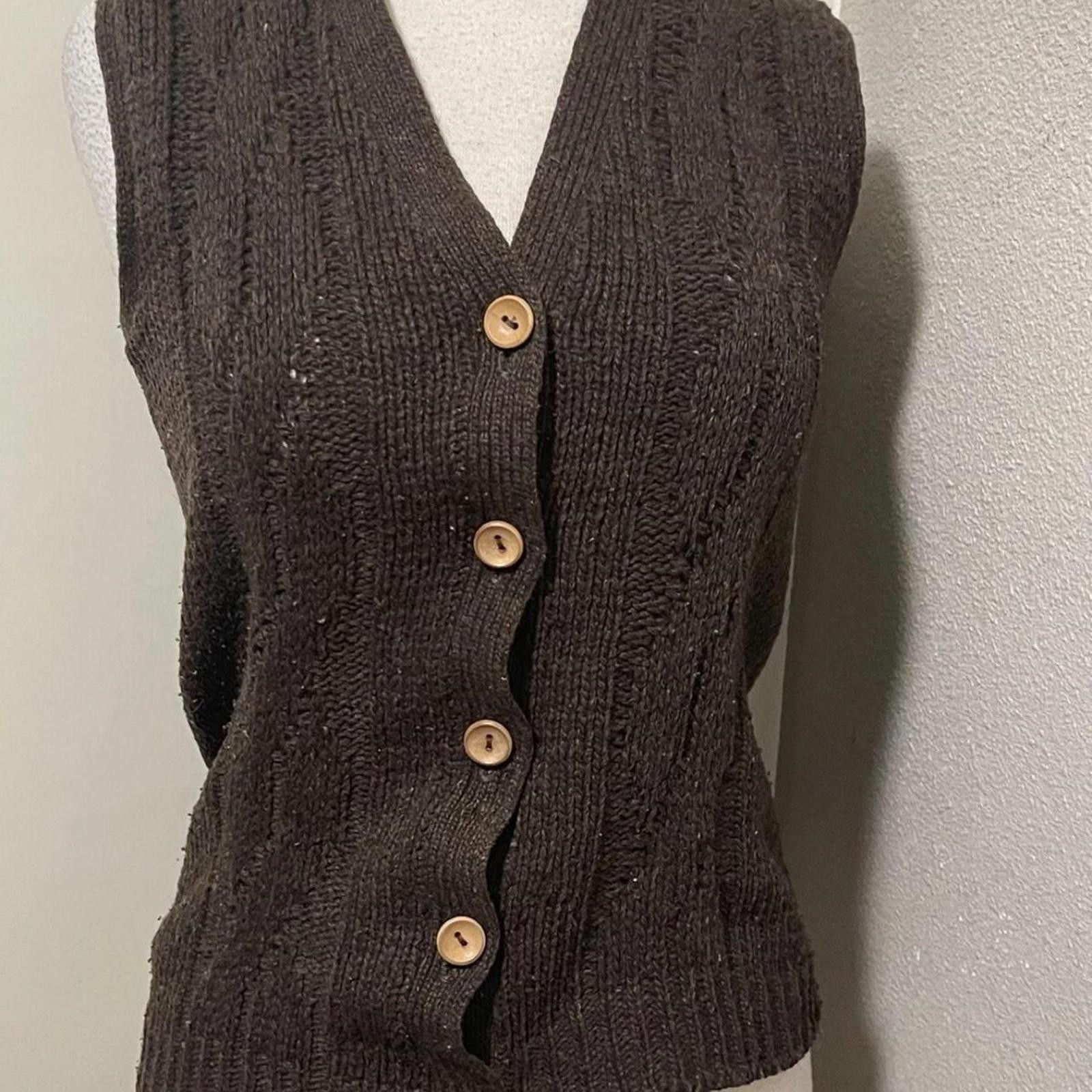 Other Brown vintage 80s knitted vest layering knit #layering Size S / US 4 / IT 40 - 1 Thumbnail