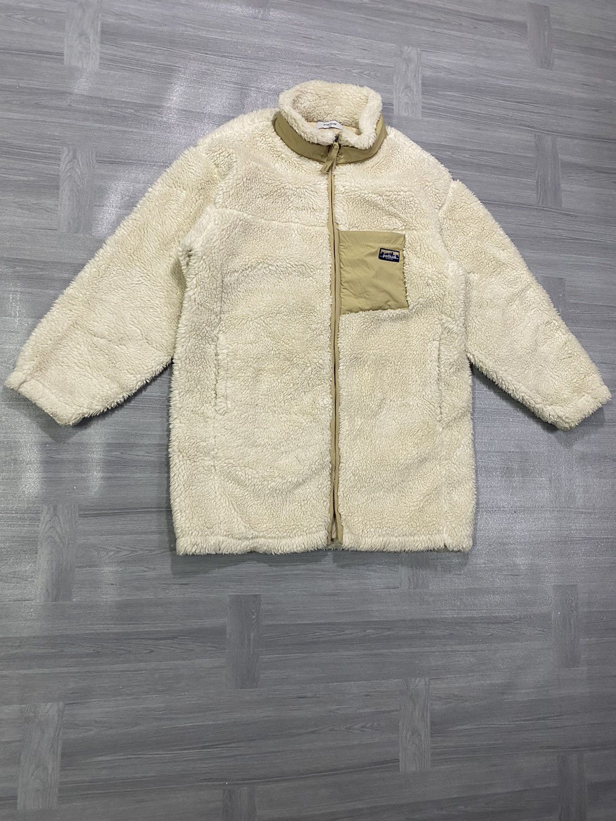 Japanese Brand Polham Retro X Deep Pile Fleece Jacket Oatmeal Size US M / EU 48-50 / 2 - 3 Thumbnail