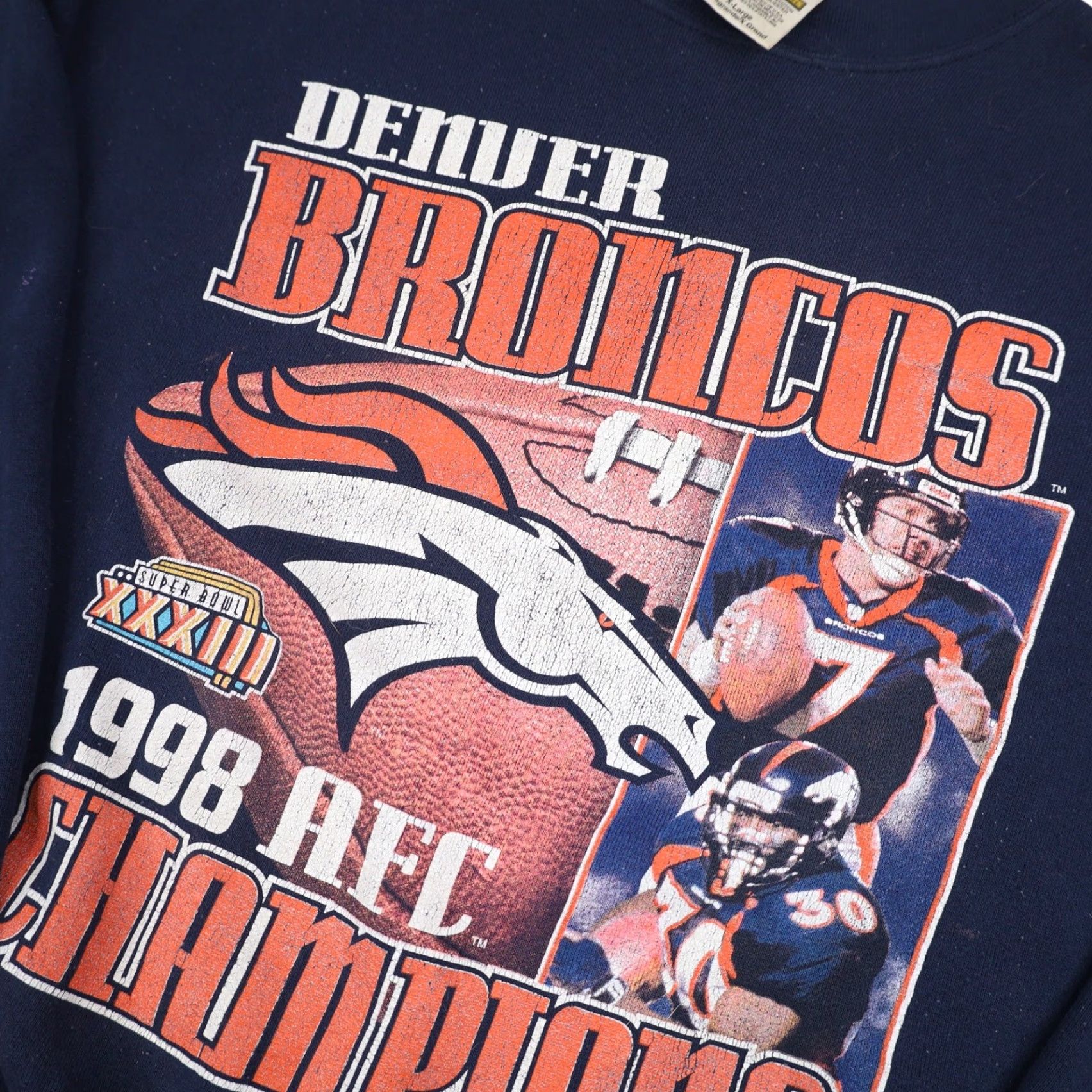 NFL VINTAGE 90s Denver Broncos Mens XL Champions Graphic Sweatshirt Blue Size US XL / EU 56 / 4 - 4 Thumbnail