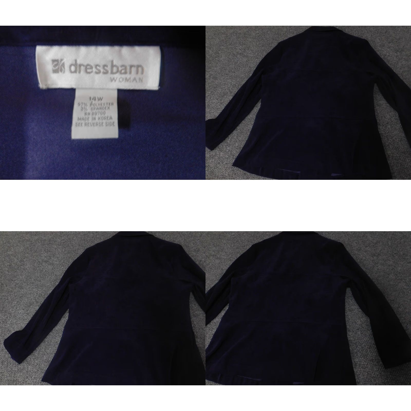 Vintage Dressbarn Womens Jacket 14W Purple Solid Knit Embroidered Button Collared Mid-Length Polyester Lining Plus Size Casual Fall Spring Size XL / US 12-14 / IT 48-50 - 8 Thumbnail
