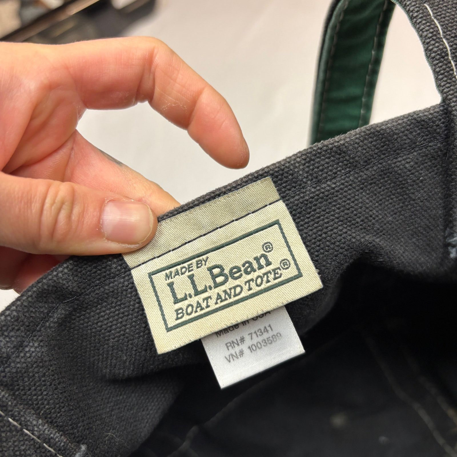 L.L. Bean Vintage LL Bean Boat and Tote Mini Canvas Black Green Size ONE SIZE - 6 Thumbnail