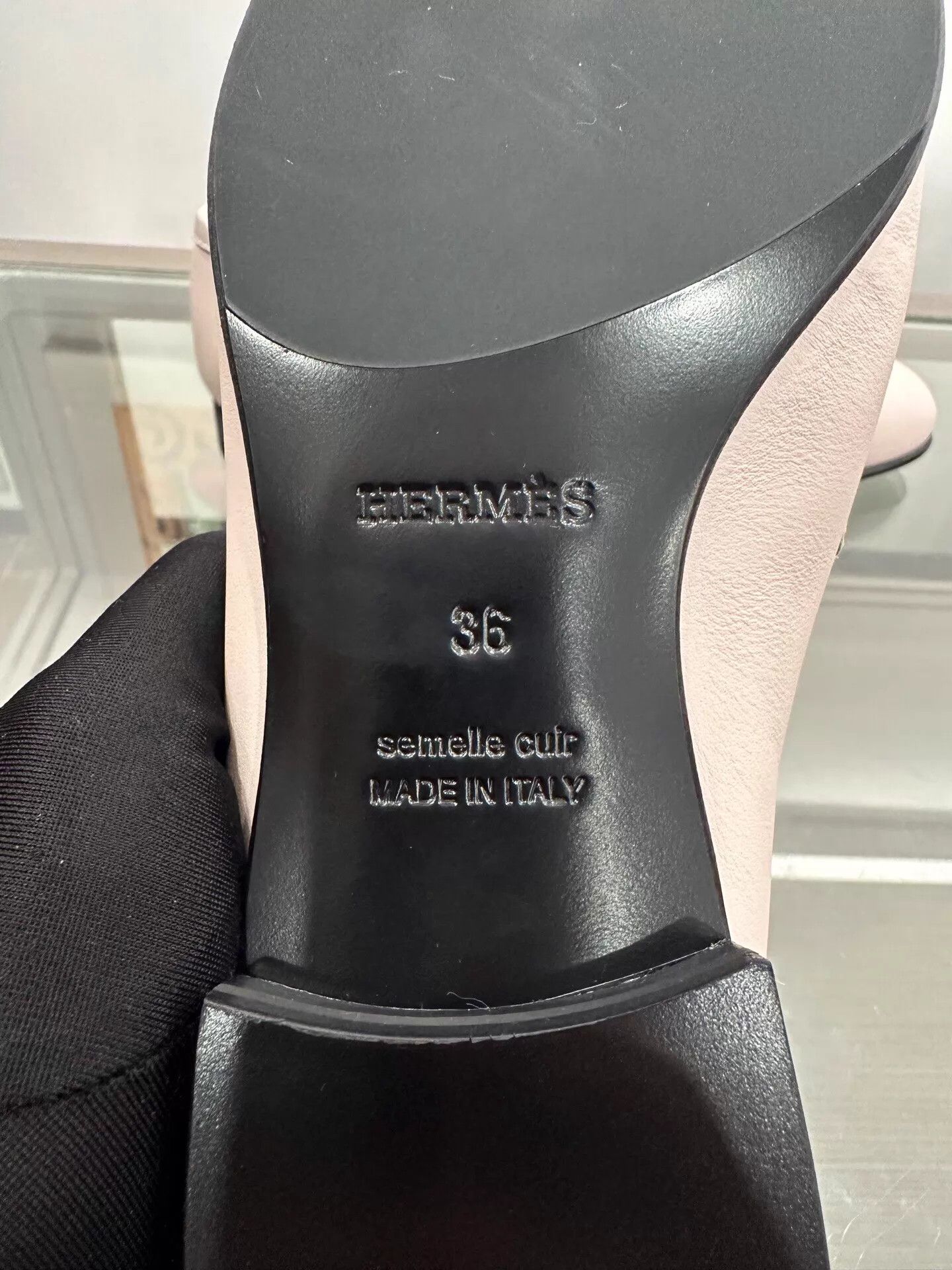 Hermes Hermes Women's Light Pink Silver H Logo Loafer Size US 5.5 / IT 35.5 - 8 Thumbnail