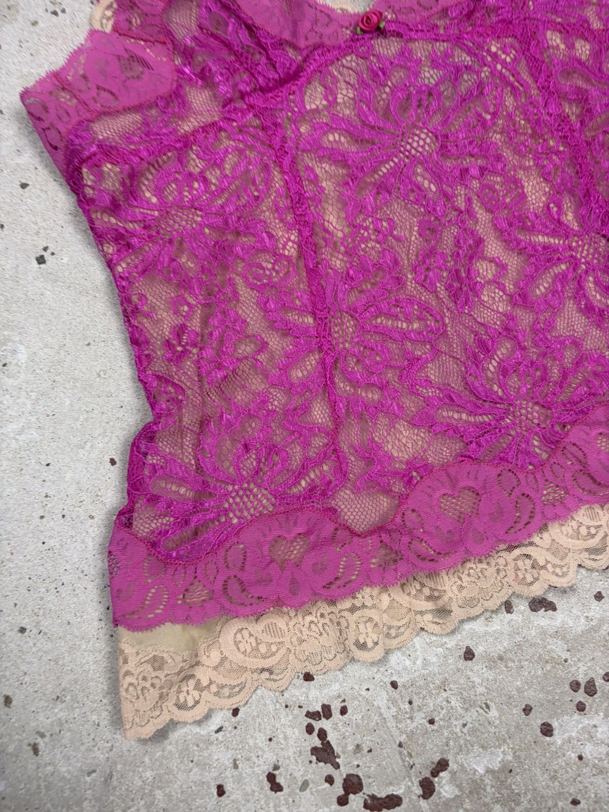 Dolce & Gabbana Vintage 2000s Dolce & Gabbana Pink & Beige Lace Corset Top Size M / US 6-8 / IT 42-44 - 10 Thumbnail