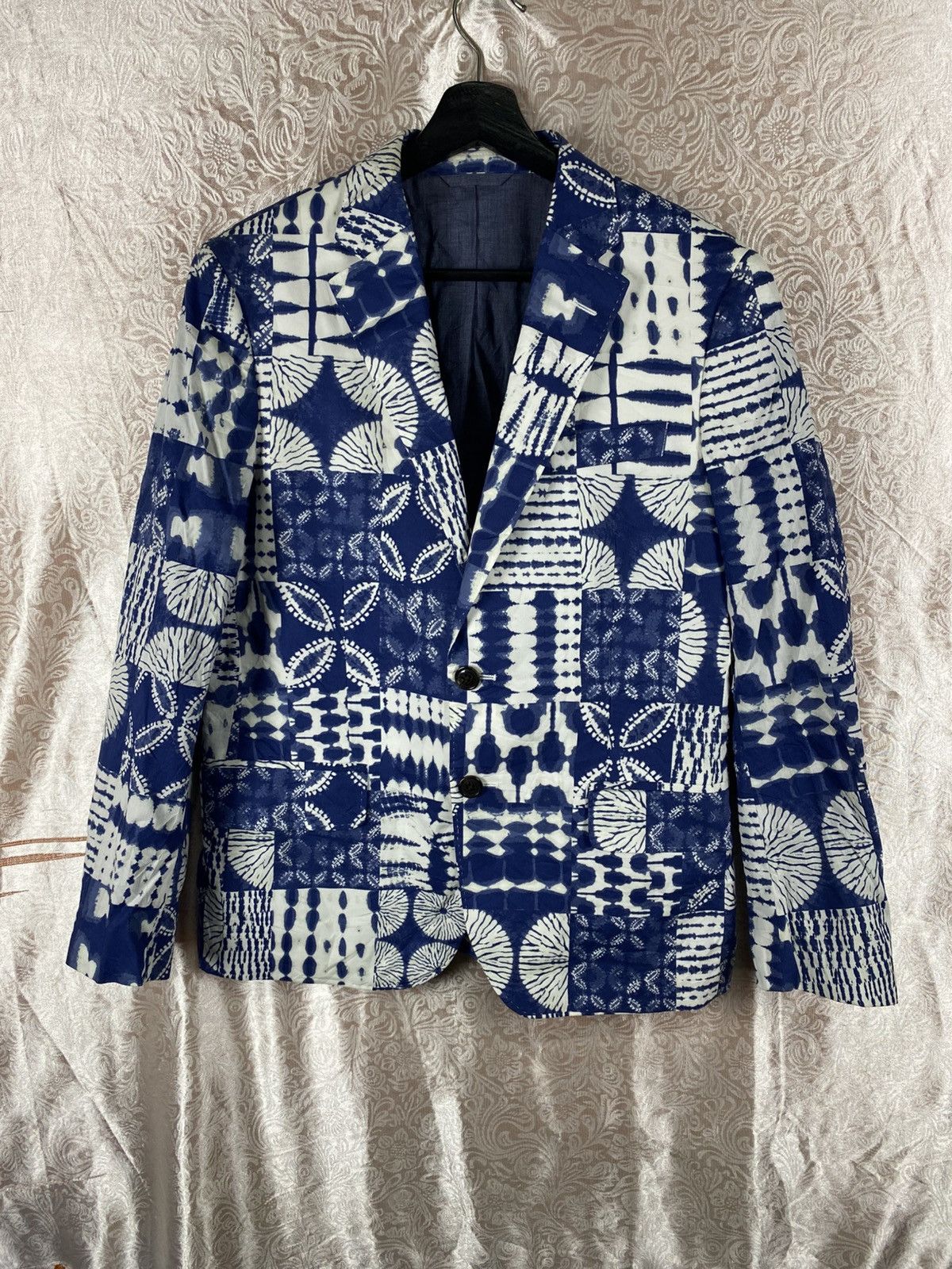 Lands' End Lands’ End Indigo Patchwork Blazer Classic Blue White Size US M / EU 48-50 / 2 - 3 Thumbnail