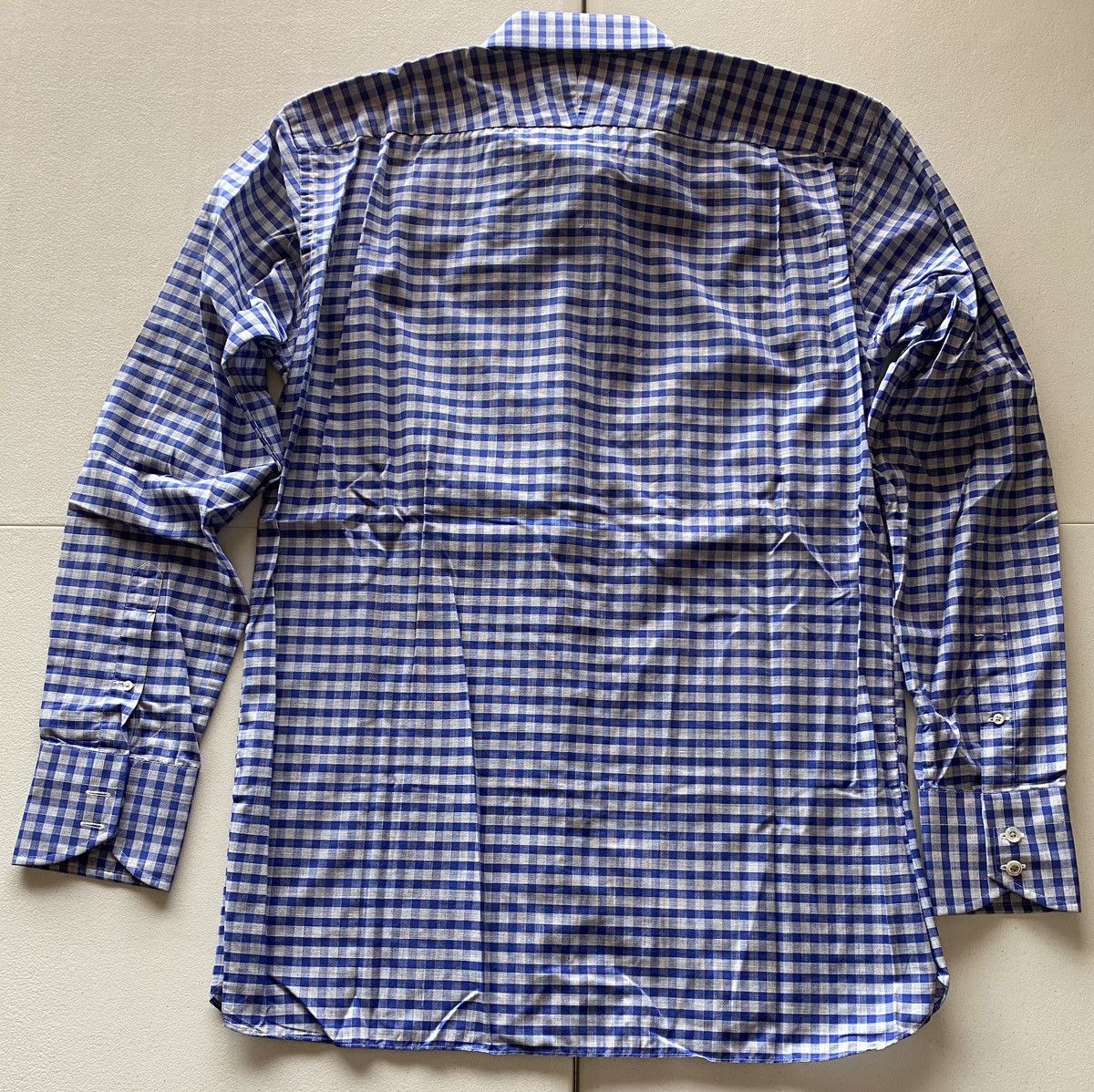 Tom Ford Tom Ford blue/grey gingham check shirt 17 43e NWOT Size US L / EU 52-54 / 3 - 4 Thumbnail