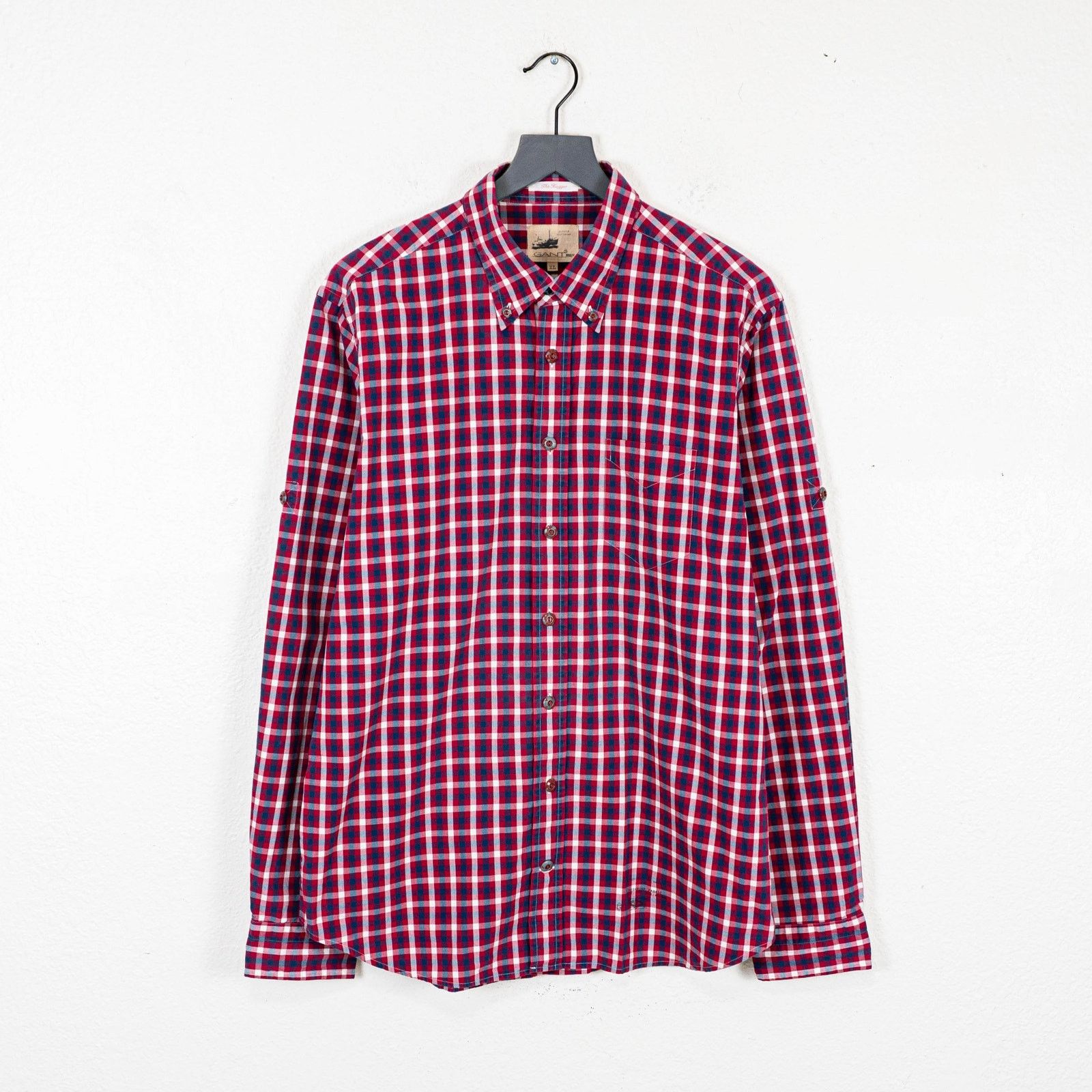 Gant GANT Rugger the HUGGER Button Down Shirt Red check XL Size US XL / EU 56 / 4 - 1 Thumbnail