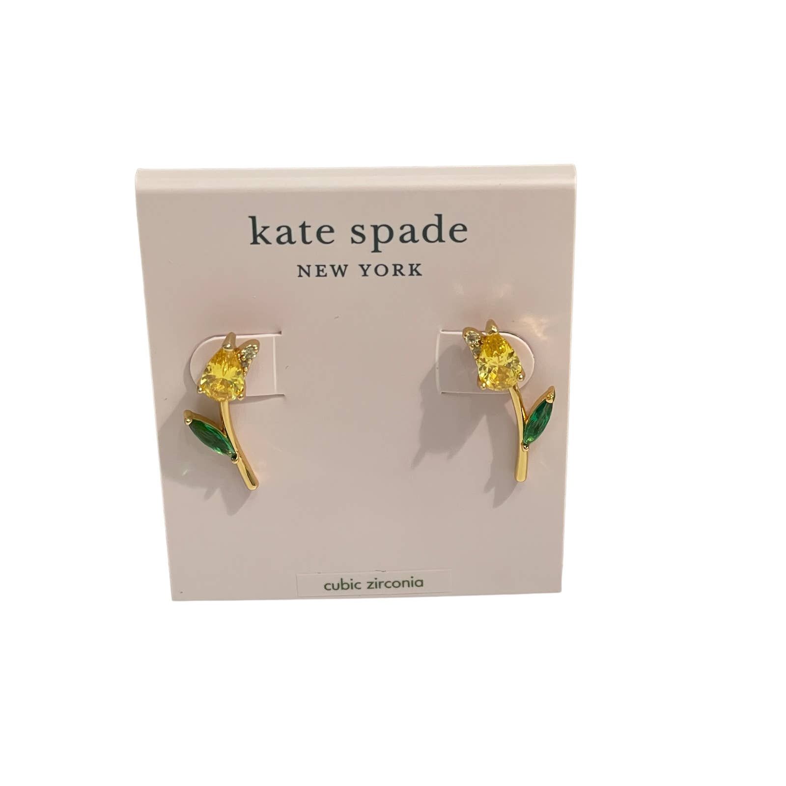 Kate Spade Kate Spade Gold-Tone Cubic Zirconia Tulip Stud Earrings new Size ONE SIZE - 2 Thumbnail
