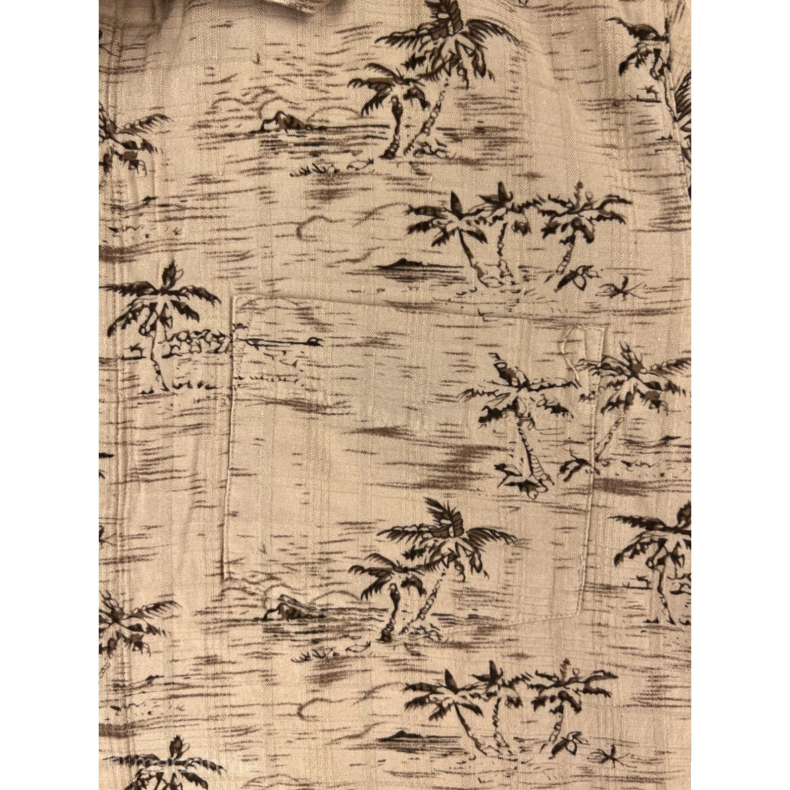 Sideout Sideout Shirt Mens L Beige Hawaiian Palm Island Print Aloha Floral Beach Summer Hawaiian 90s? Size US L / EU 52-54 / 3 - 6 Thumbnail