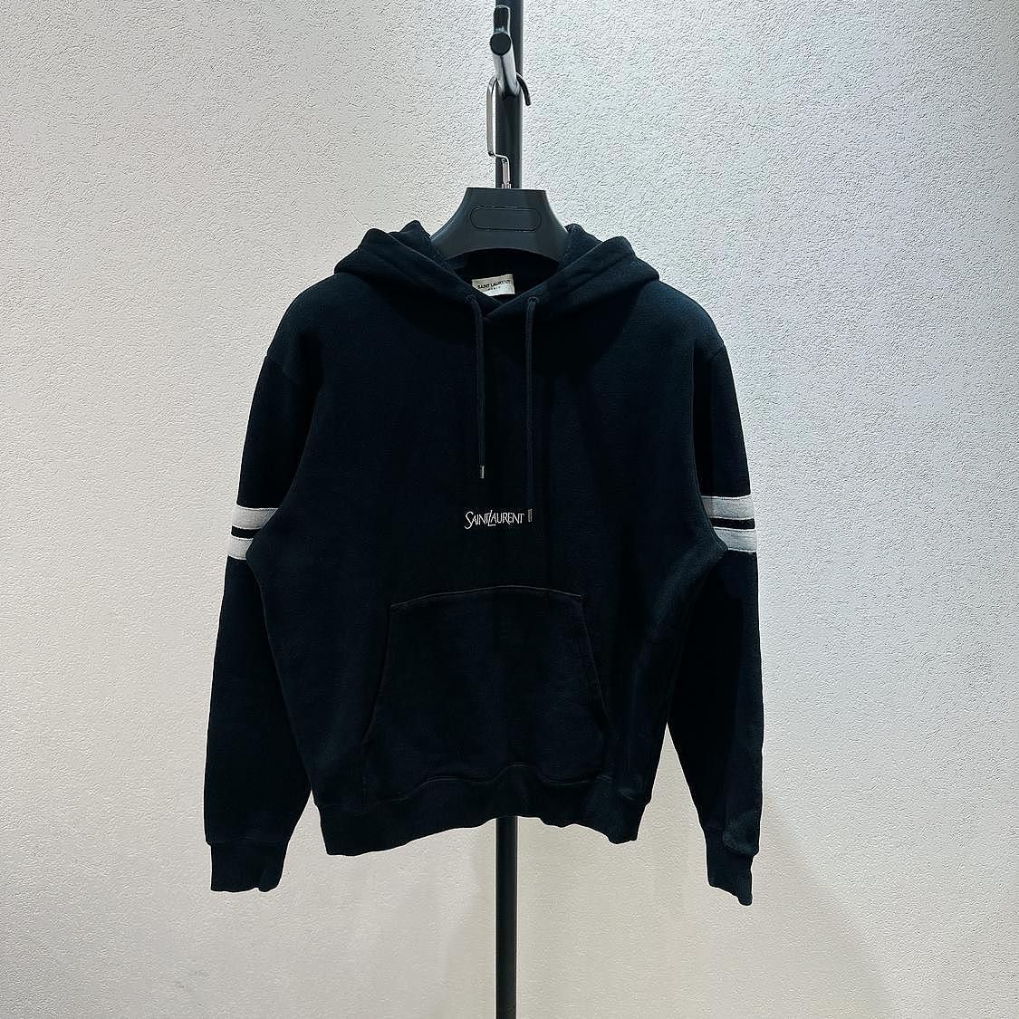 Saint Laurent Paris Saint Laurent Stripe Logo Hoodie Size XS Size XS / US 0-2 / IT 36-38 - 1 Thumbnail