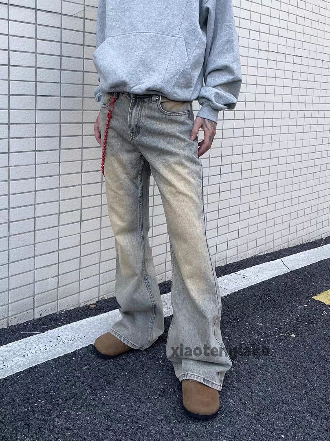 Jean × Vintage Washed faded rusty stain grunge flared yuppie jeans Size US 32 / EU 48 - 7 Thumbnail
