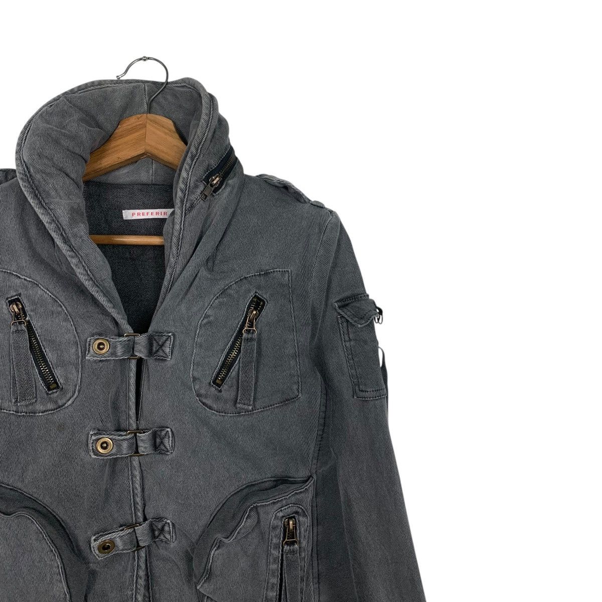 Japan Rags PREFERIR Techwear Cropped Jacket #1802-C16 Size XS / US 0-2 / IT 36-38 - 5 Thumbnail