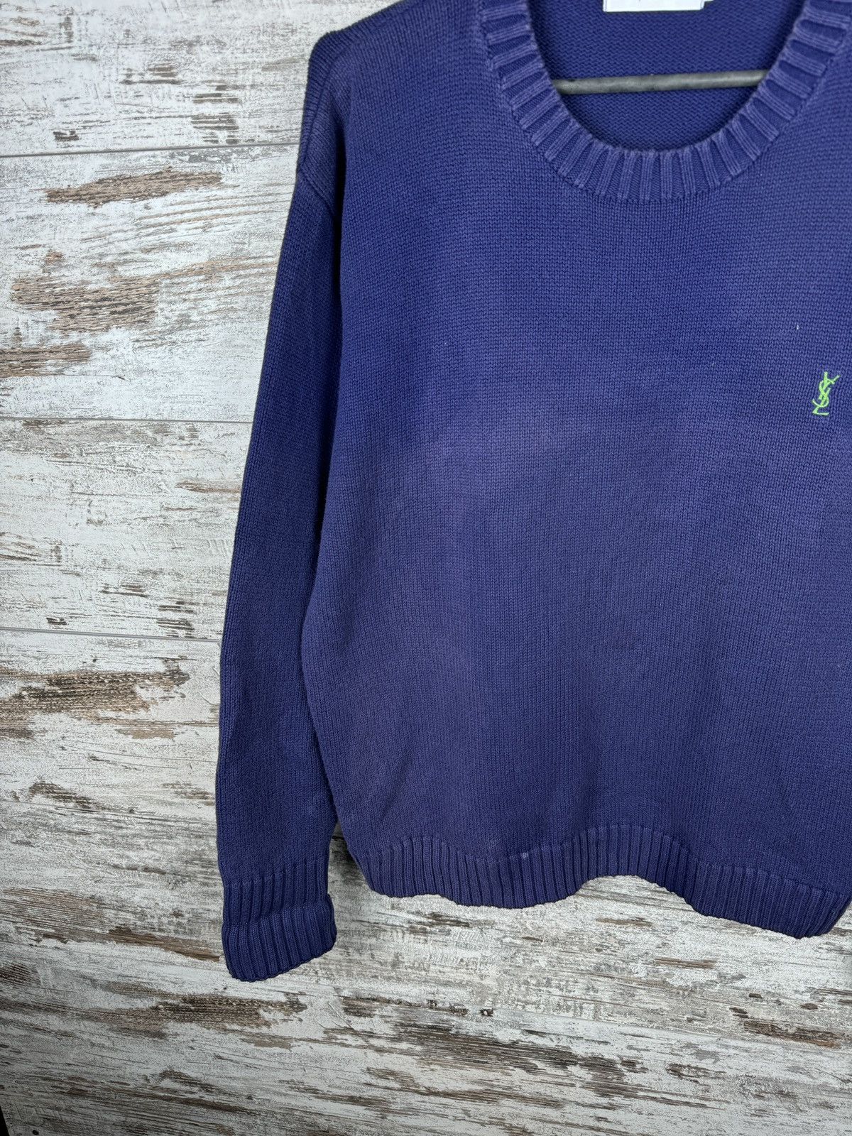 Vintage Mens Vintage Yves Saint Laurent sweater 90s YSL distressed Size US L / EU 52-54 / 3 - 4 Thumbnail