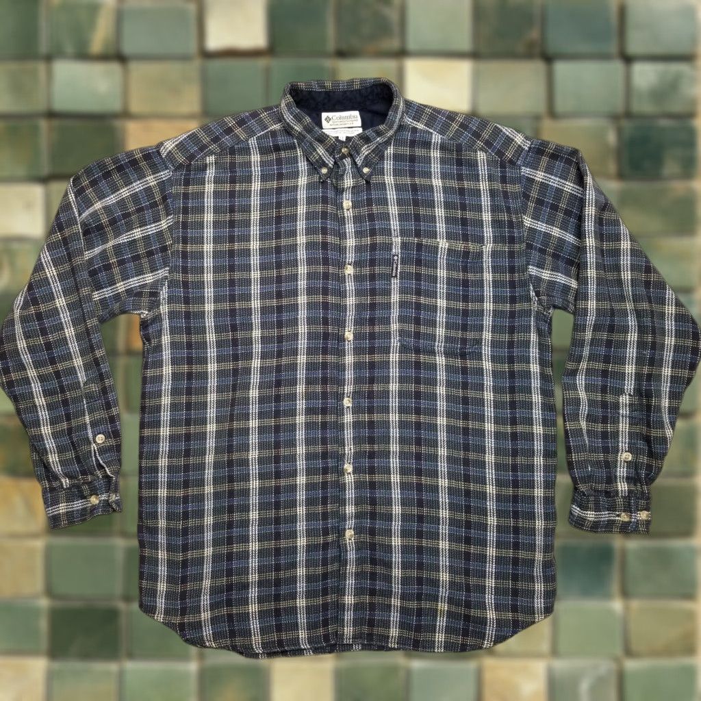 Vintage VINTAGE Columbia Shirt Mens XL Blue Plaid Button Long Sleeve 100% Cotton Casual Size US XL / EU 56 / 4 - 1 Thumbnail