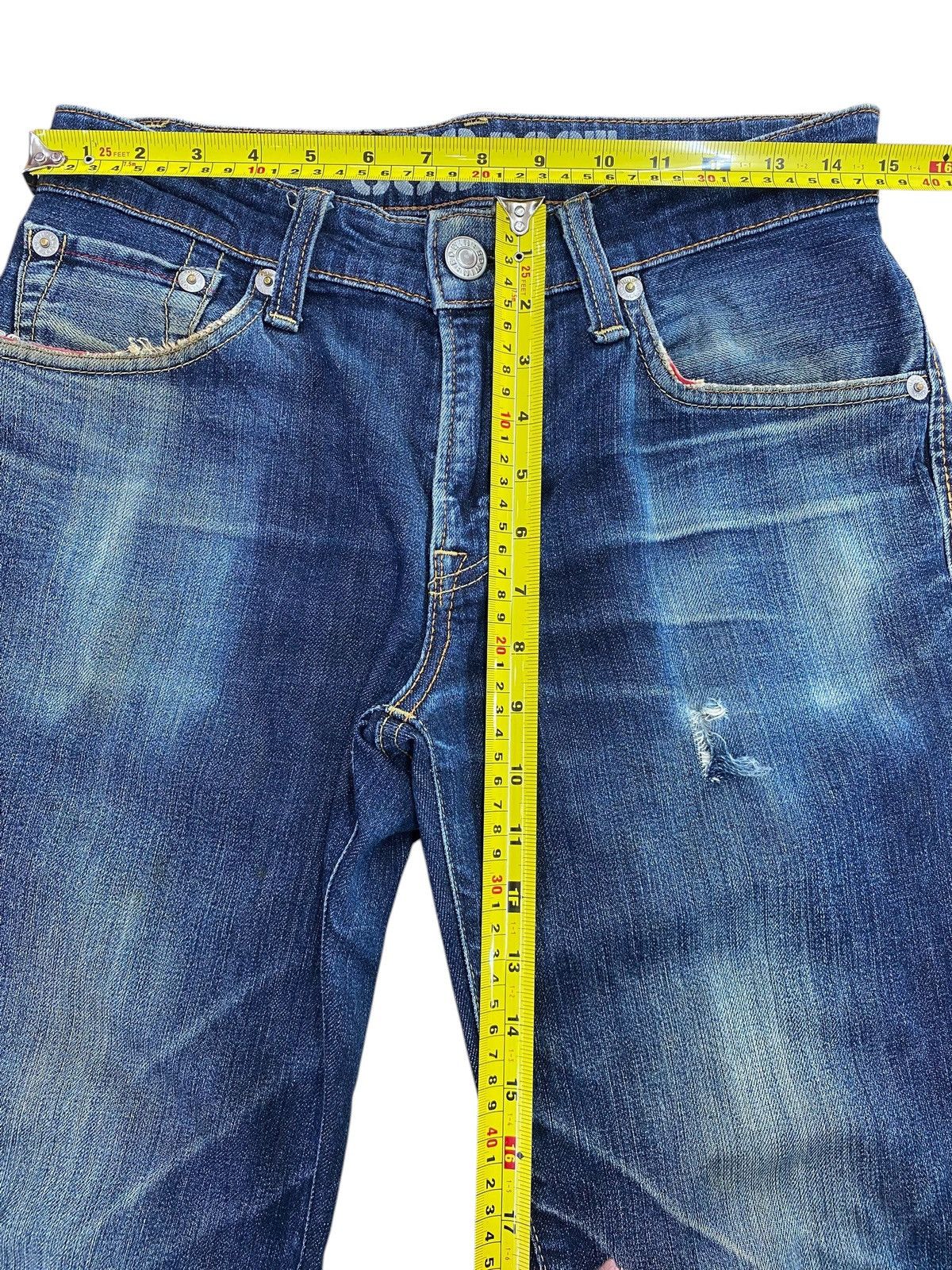 Edwin Edwin Blue Wash Whiskered Style Flare Jeans Size US 30 / EU 46 - 6 Thumbnail