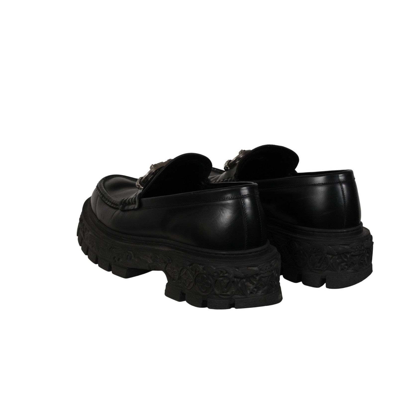 Louis Vuitton Baroque Loafers Black Leather Size US 11 / EU 44 - 5 Thumbnail