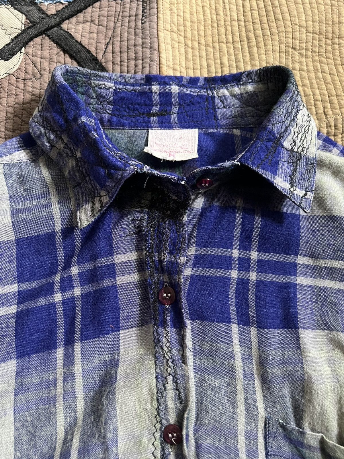 Flannel 100% Rayon Vintage Boro Flannel Shirt Distressed Kapital Size US M / EU 48-50 / 2 - 1 Thumbnail