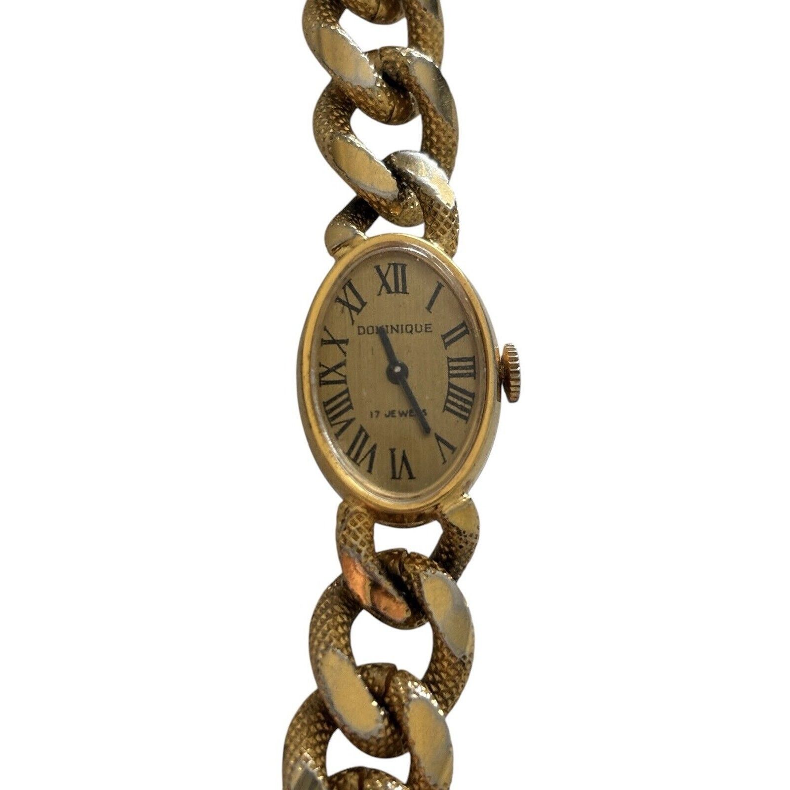 Other PAUL DOMINIQUE 17 Jewels Wind-up Gold Chain Watch Working Size ONE SIZE - 5 Thumbnail