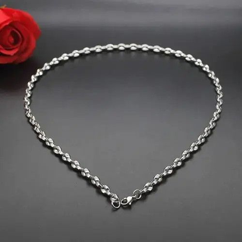 Jewelry 3.9mm Width Titanium Steel Coffee Beans Necklace Size ONE SIZE - 3 Thumbnail