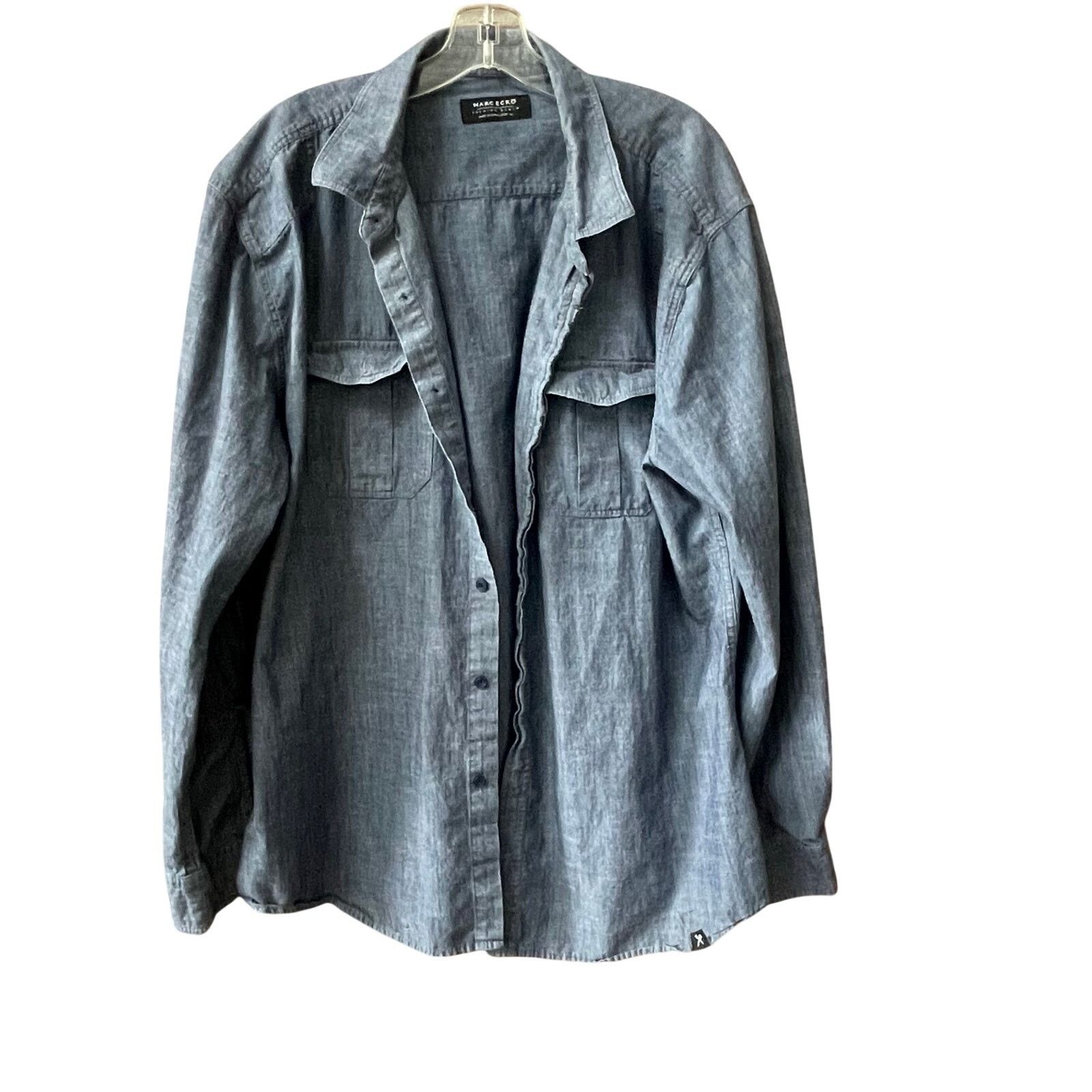 Marc Ecko Marc Ecko Mens XL Button Down Long Sleeve Cotton Minimalist Size US XL / EU 56 / 4 - 1 Thumbnail