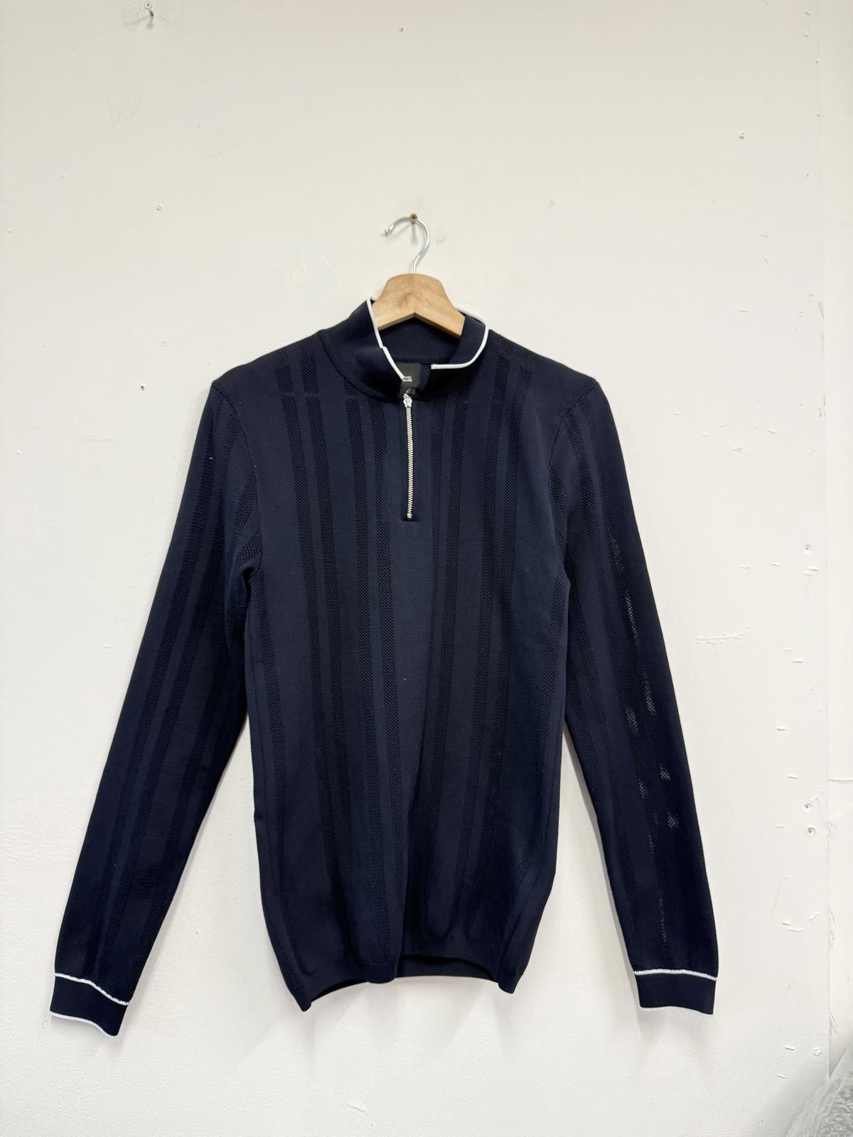 River Island River Island Navy Muscle Fit Half Zip Sweater Size S Size US S / EU 44-46 / 1 - 1 Thumbnail