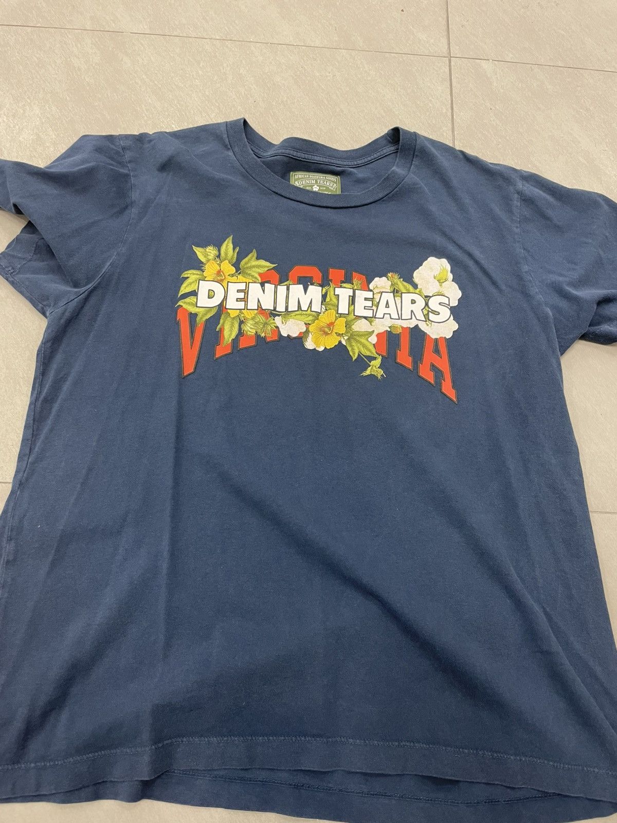 DENIM TEARS Denim Tears Virginia T - Shirt Navy Size US XL / EU 56 / 4 - 1 Thumbnail