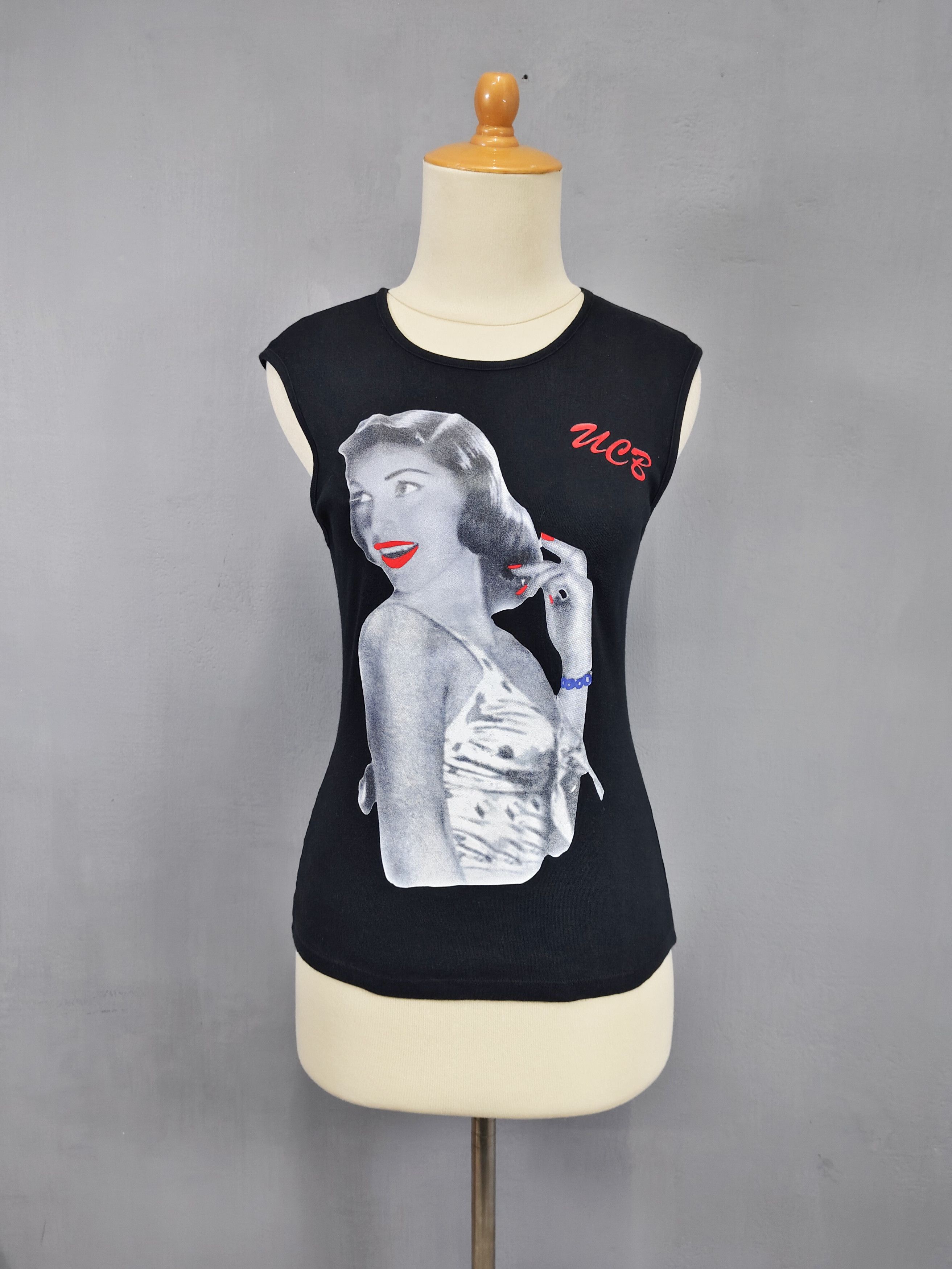 United Colors Of Benetton 2000s UCB- Pop Art Y2K Glamour Minimalist Fitted Sleeveless Size S / US 4 / IT 40 - 2 Thumbnail