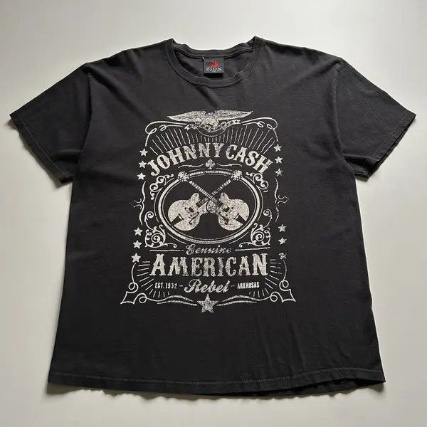 Band Tees Vintage Y2K Johnny Cash American Rebel Music T Shirt XL Rare Size US XL / EU 56 / 4 - 6 Thumbnail