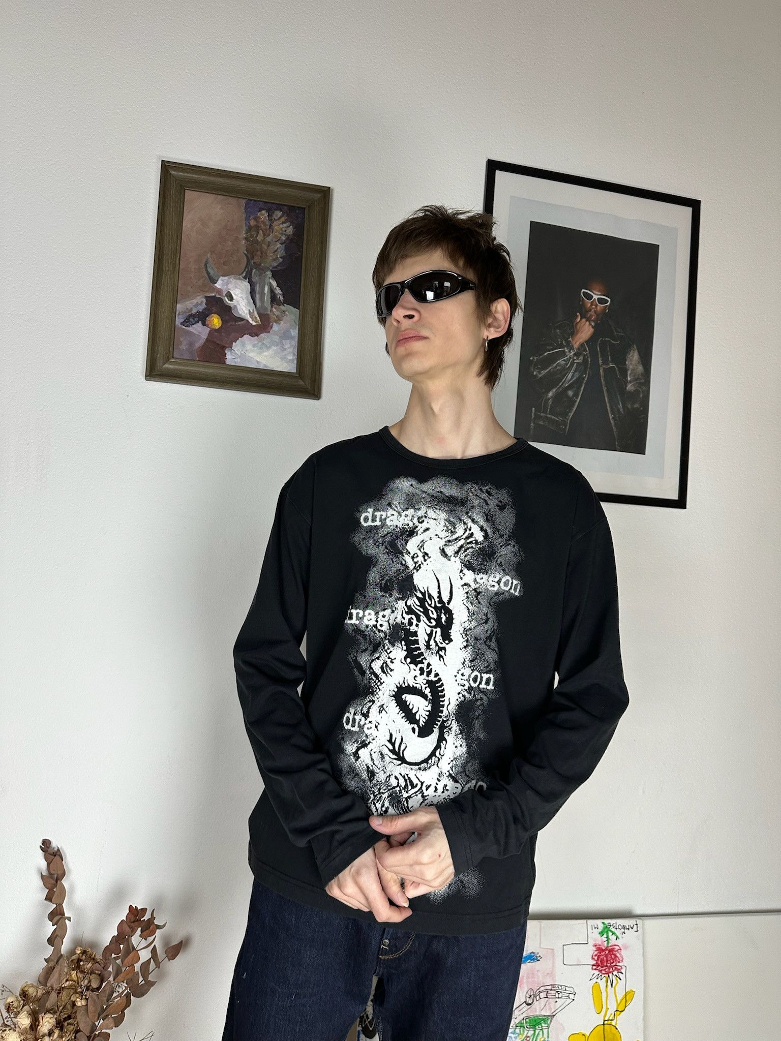 Japanese Brand Vintage Dolce & Gabanna Style dragon tribal Longsleeve Size US M / EU 48-50 / 2 - 4 Thumbnail