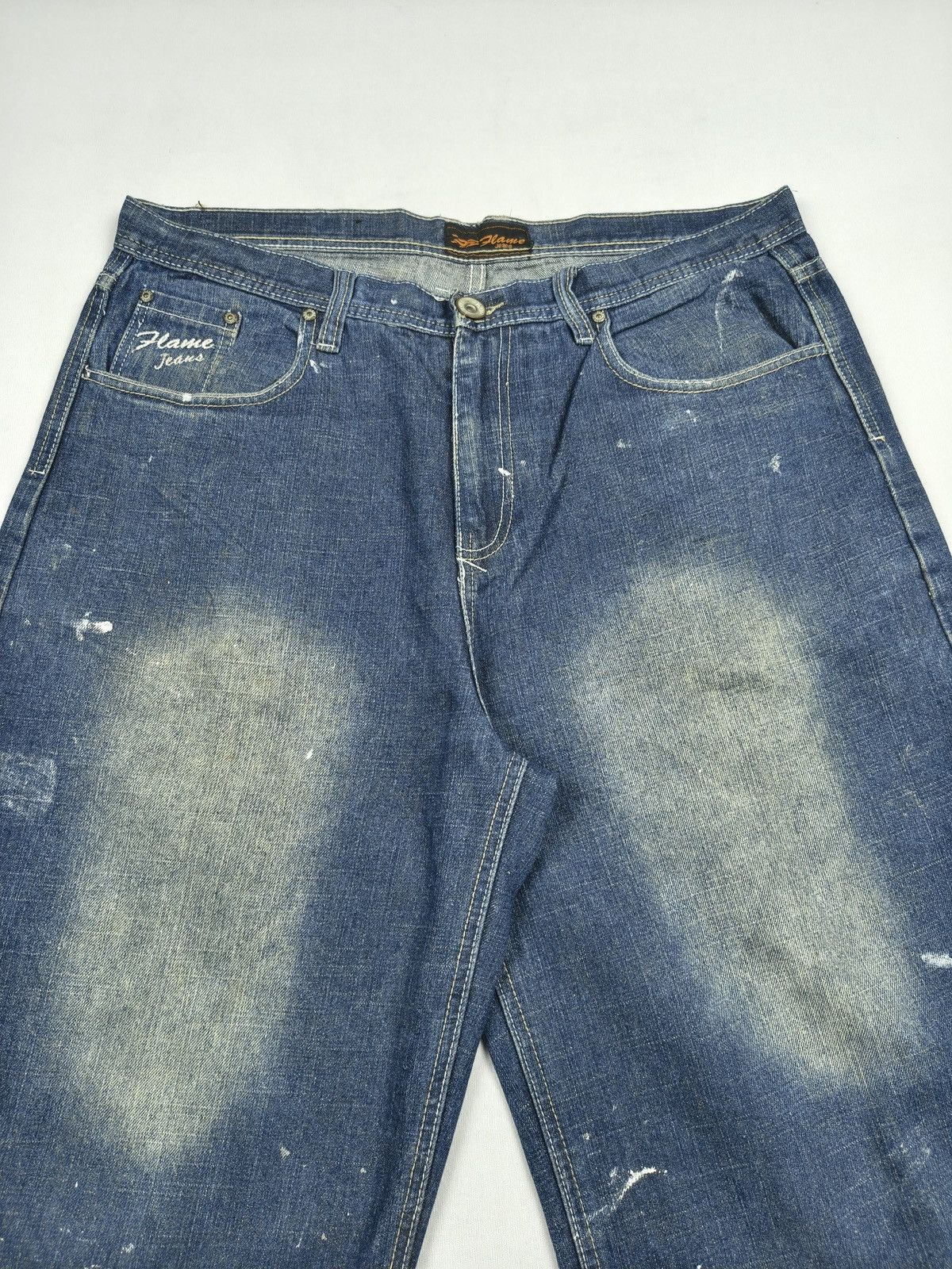 Southpole Flame Jeans Distressed AOP Biker Hip-Hop Jorts. (069) Size US 38 / EU 54 - 6 Thumbnail