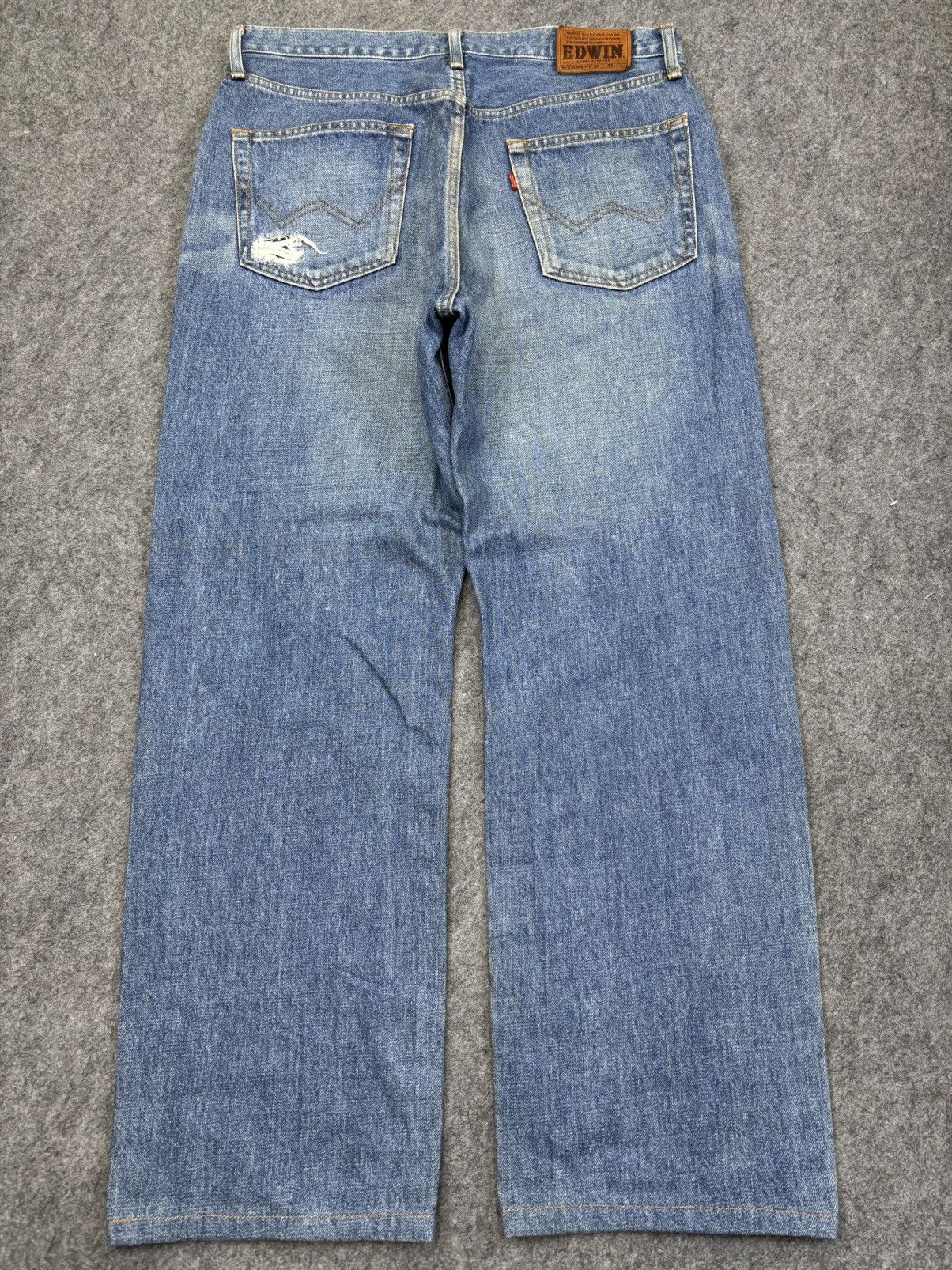 Edwin 💥Baggy💥Rare Edwin Wide Extra Extreme Distressed Denim F956 Size US 34 / EU 50 - 17 Thumbnail