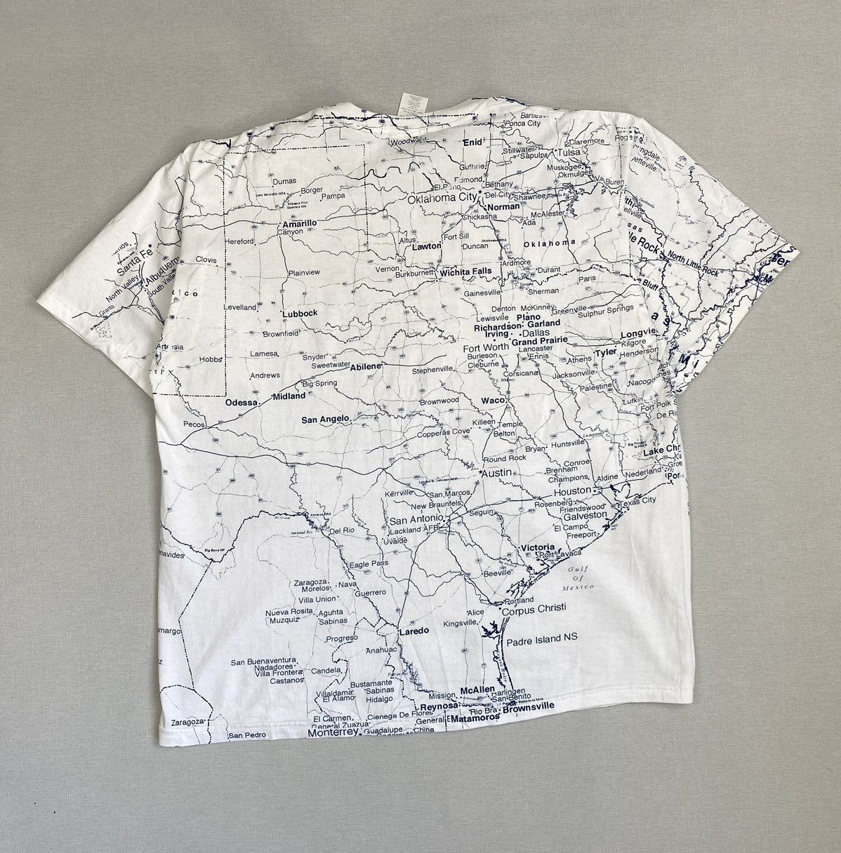 Vintage Texas Map All Over Print T Shirt XL 90s Graphic Tee Jays Size US XL / EU 56 / 4 - 5 Thumbnail