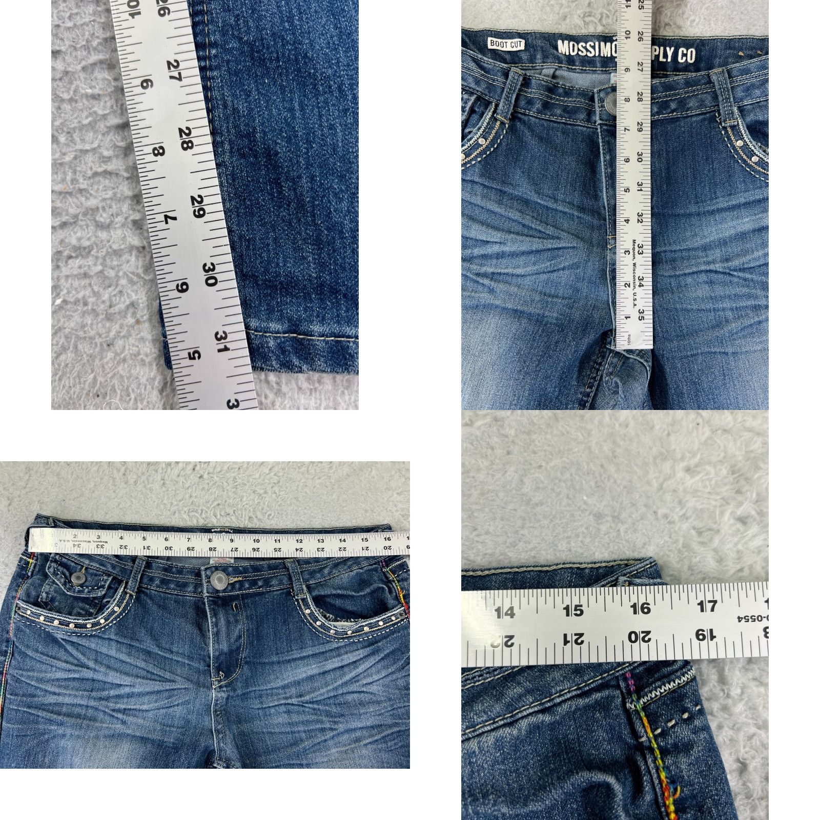 Mossimo Mossimo Jeans Women Bootcut Denim Blue 30x31 Regular 13 Mid Rise Cotton Blend 5-Pocket Design Size 34" / US 12 / IT 48 - 8 Thumbnail
