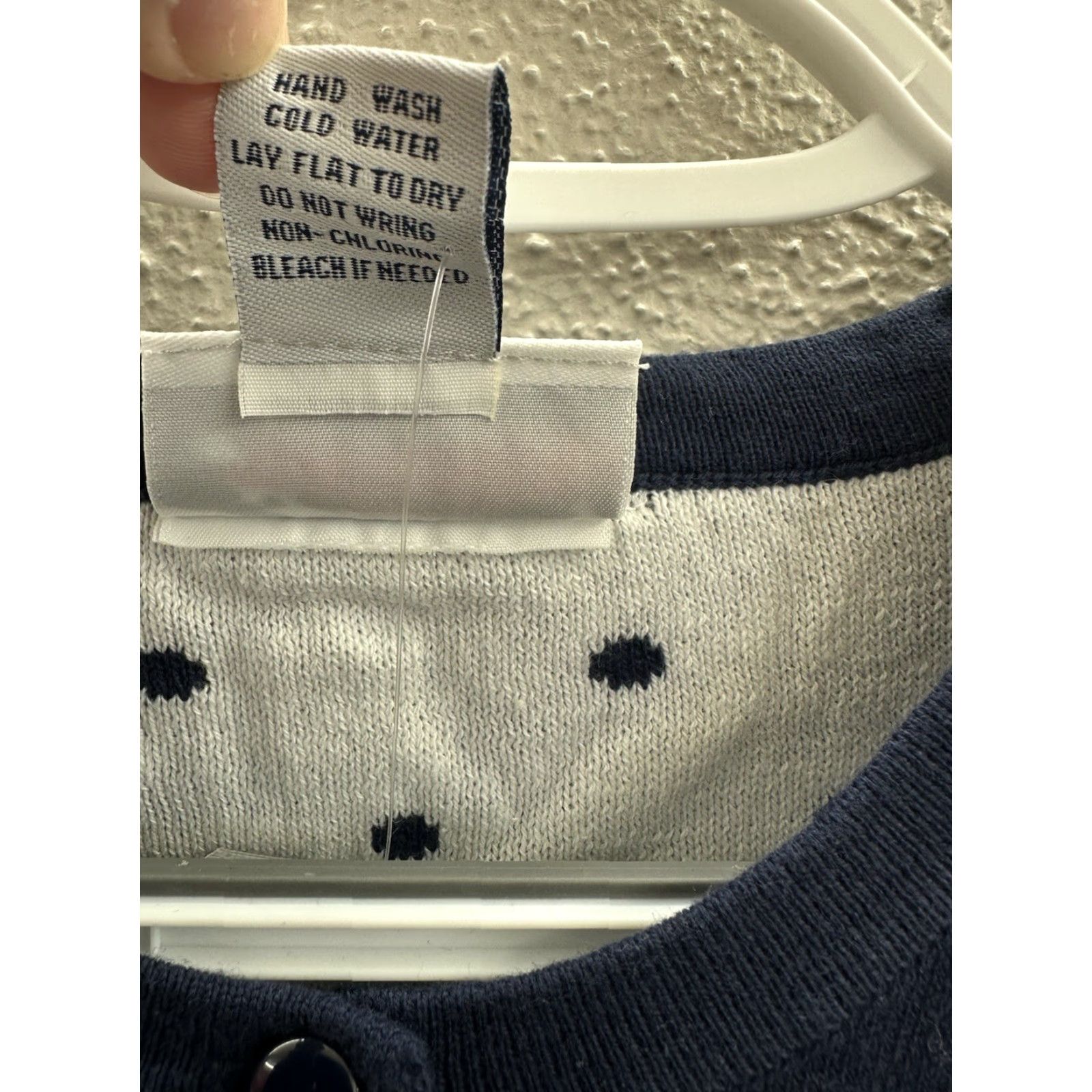 Vintage National Womens Sweater 1X Navy Polka Dotted Long Sleeve Button Up Cardigan Size XL / US 12-14 / IT 48-50 - 5 Thumbnail