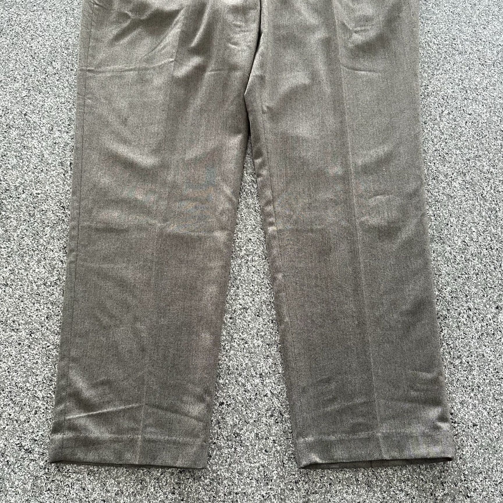 Vintage Alan Flusser Dress Pants Mens 42 x 30 Brown Stretch Classic Fit Flat Front Pants Mens 42 Brown Stretch Classic Flat Front Size US 42 / EU 58 - 4 Thumbnail
