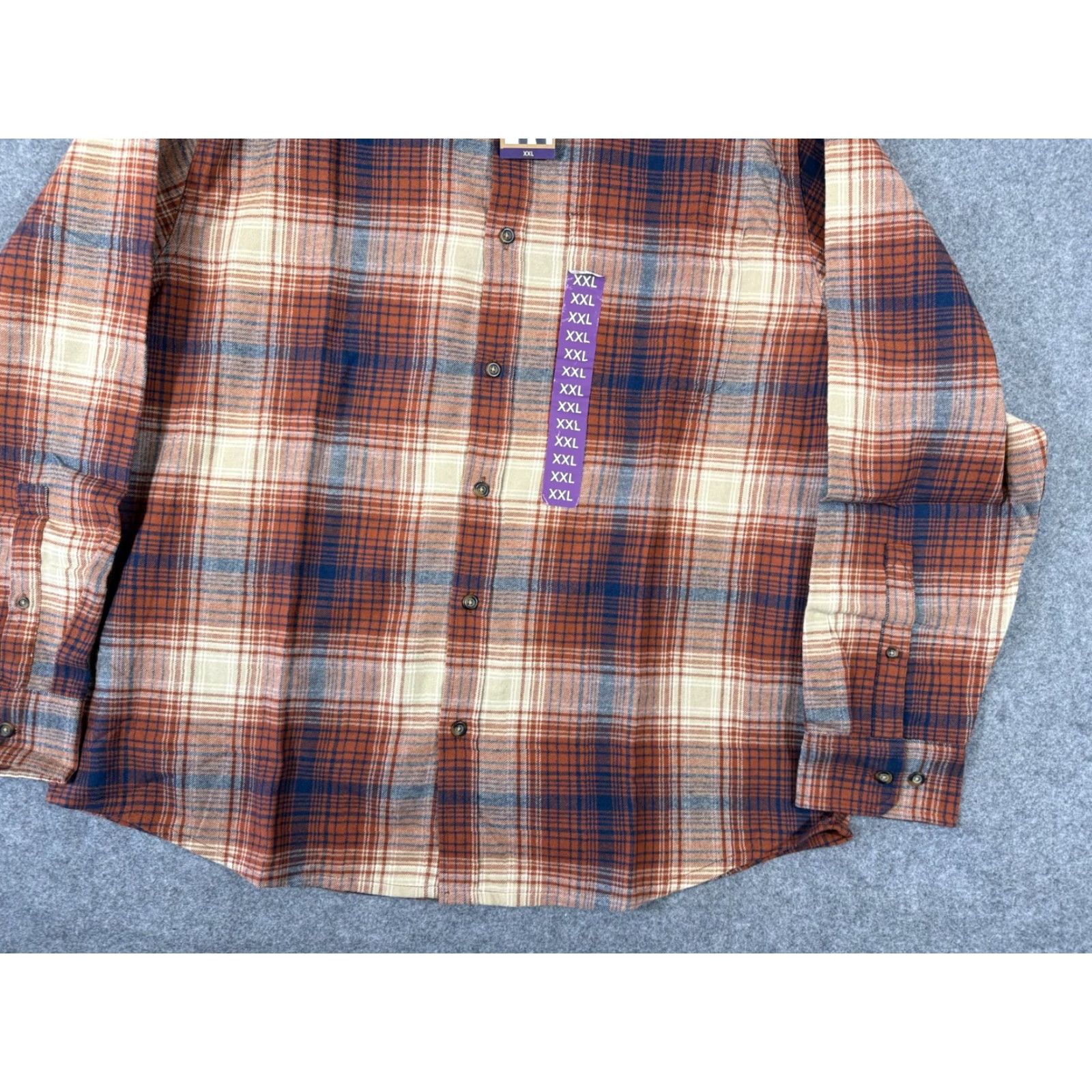 Eddie Bauer Eddie Bauer Shirt Mens 2XL Brown Blue Plaid Button-Up Long Sleeve Flannel NWT Size US XXL / EU 58 / 5 - 4 Thumbnail
