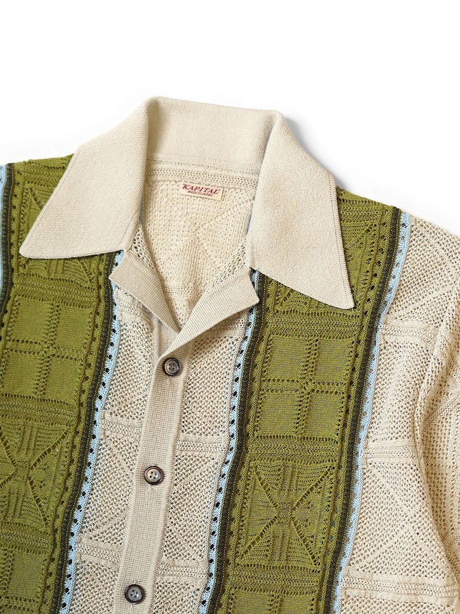 Kapital Kapital 12G Crochet Knit Tennessee Aloha Polo shirt Size US L / EU 52-54 / 3 - 2 Thumbnail