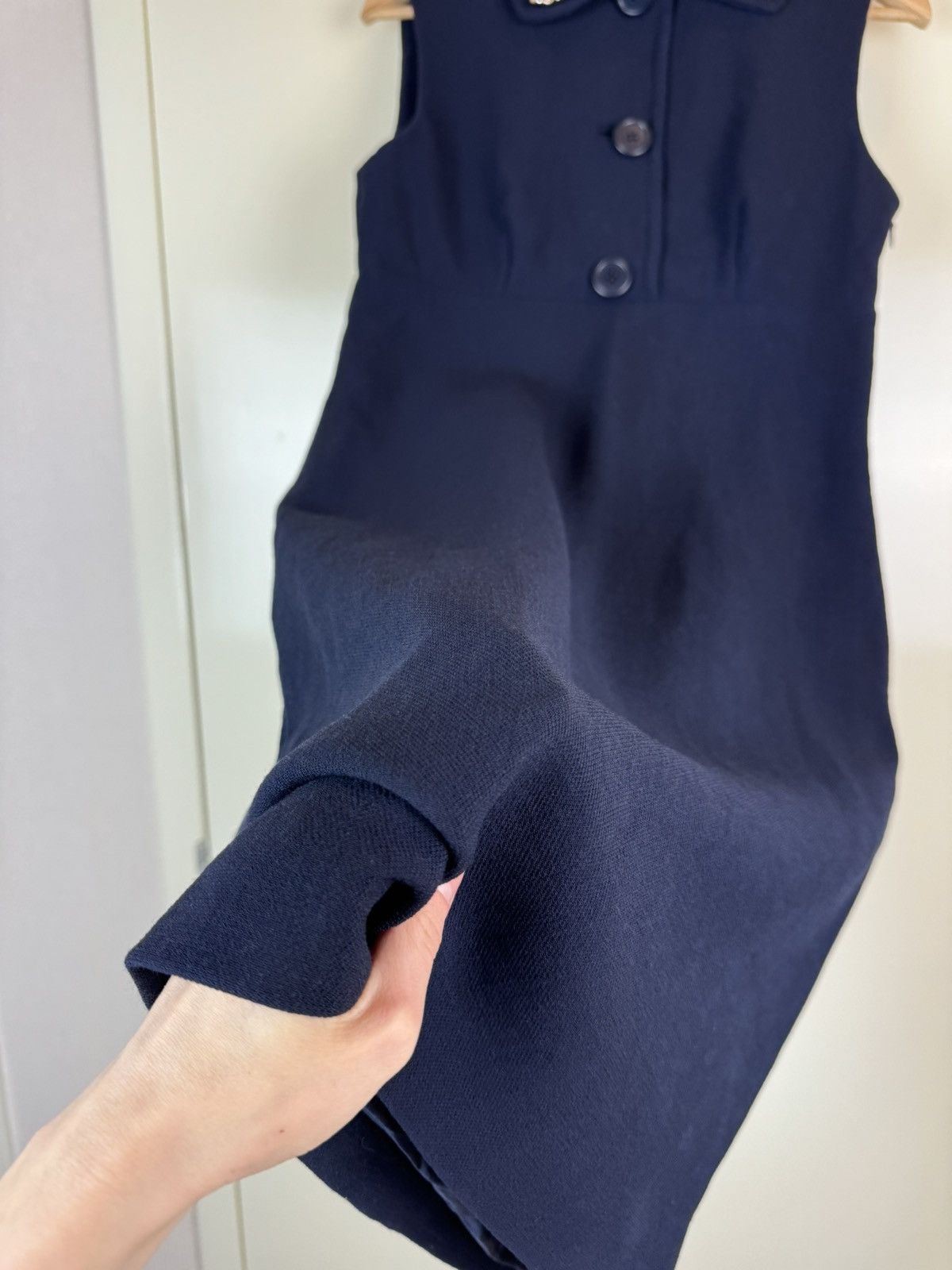 Prada Prada Wool blue midi dress gown evening casual chain collar Size M / US 6-8 / IT 42-44 - 6 Thumbnail