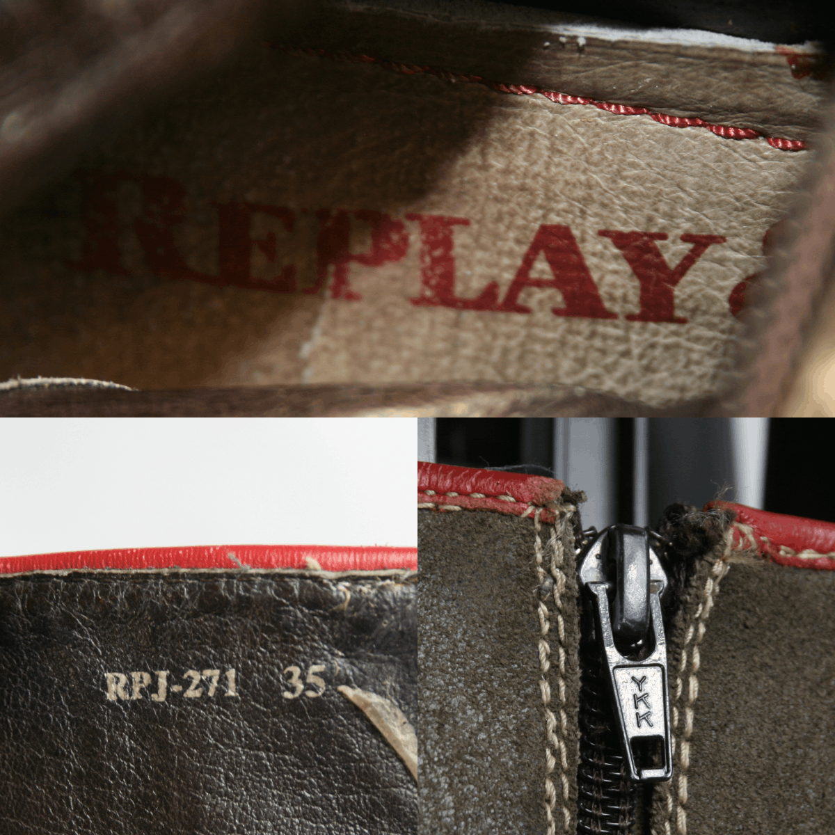 Replay 00S Y2K Moto High Suede Boots Vintage Size US 5 / IT 35 - 13 Thumbnail