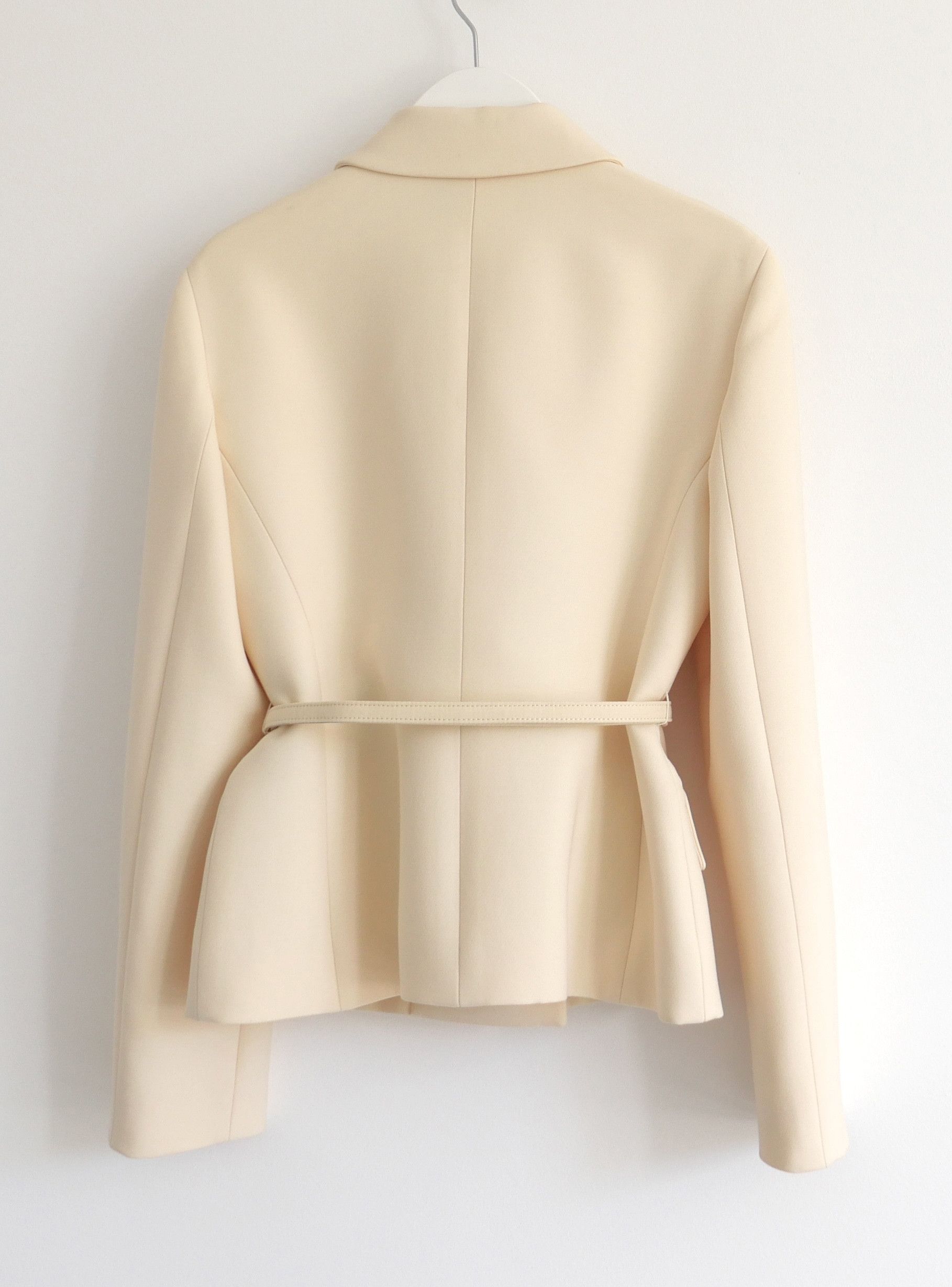 Dior Dior Cruise 2022 Cream Wool Silk Belted Bar Jacket Size S / US 4 / IT 40 - 5 Thumbnail