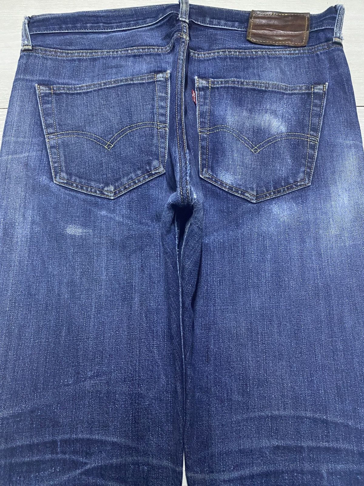 Levi's Vintage Levis 502 ButtonFly Blue Wash Distressed Loose Jeans Size US 33 - 4 Thumbnail