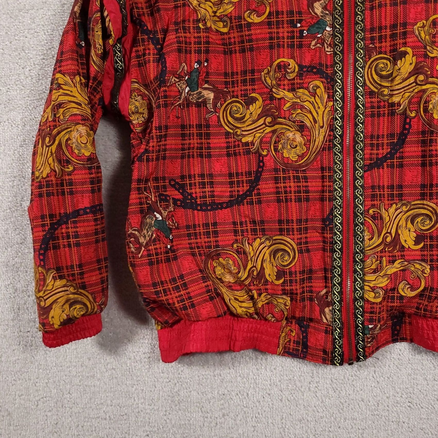Vintage VINTAGE Sports Accent Jacket Womens Petite Large Red Plaid Baroque Horse Equestrian 90s Size L / US 10 / IT 46 - 4 Thumbnail