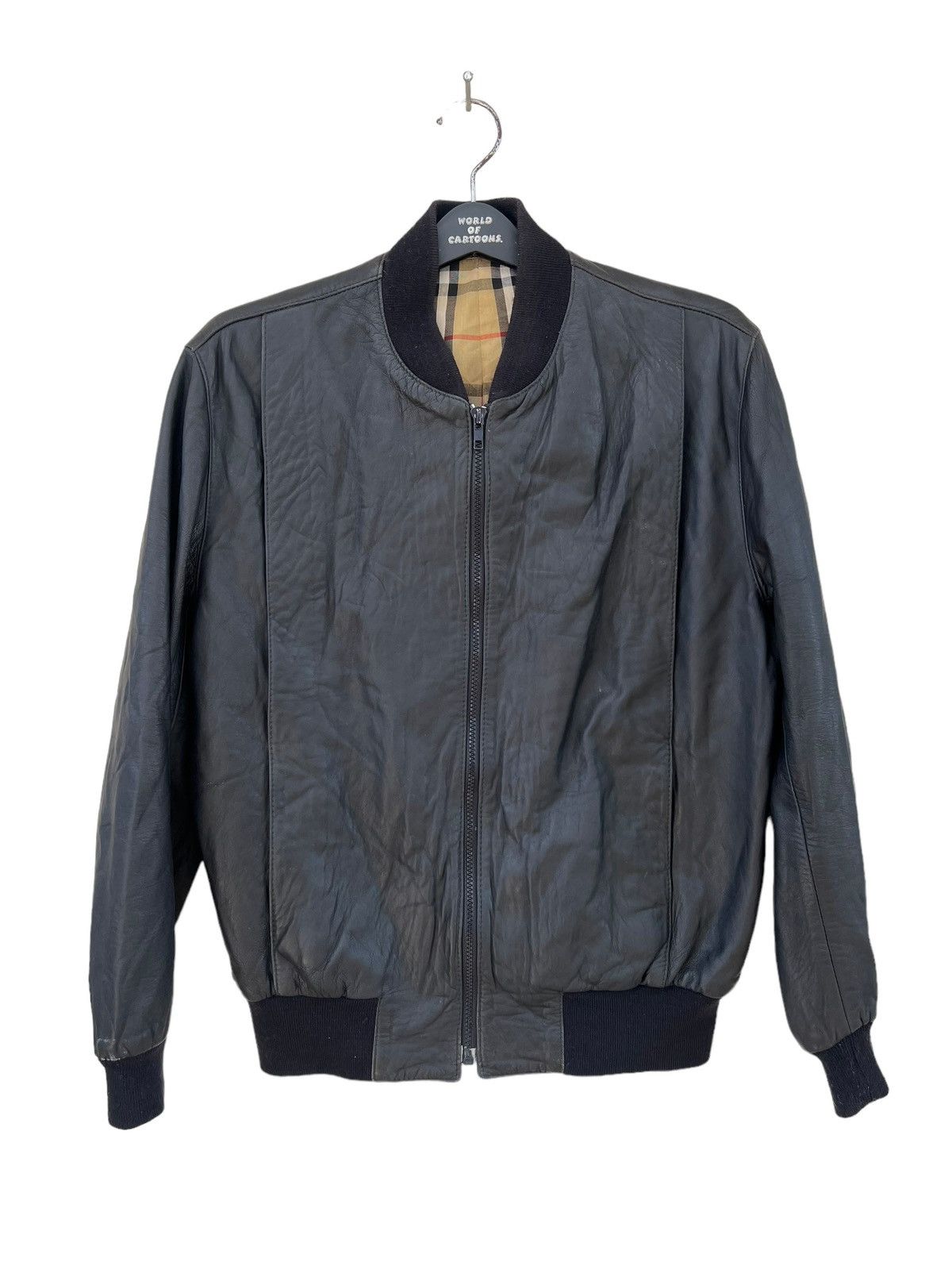 Burberry Vintage Burberrys’ England Black Leather Bomber Jacket Size US L / EU 52-54 / 3 - 6 Thumbnail